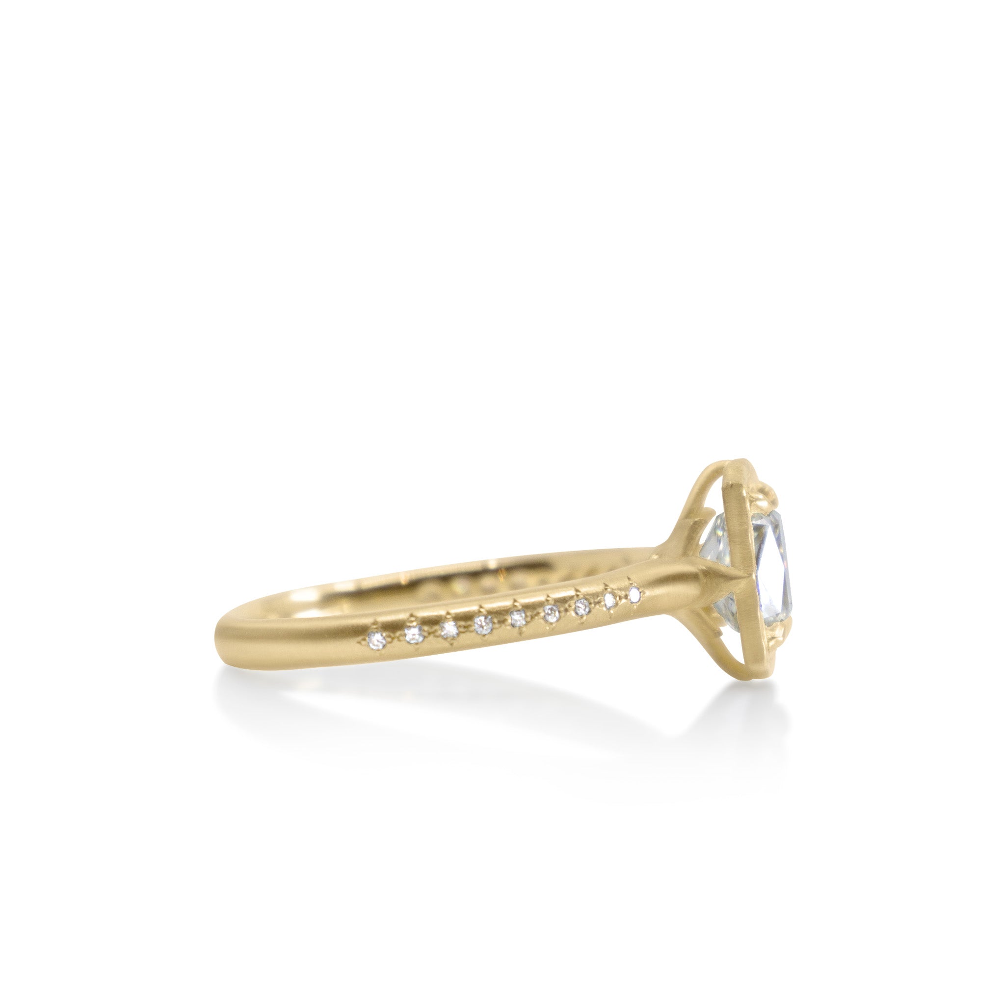 Cushion Cut Lotus Ring