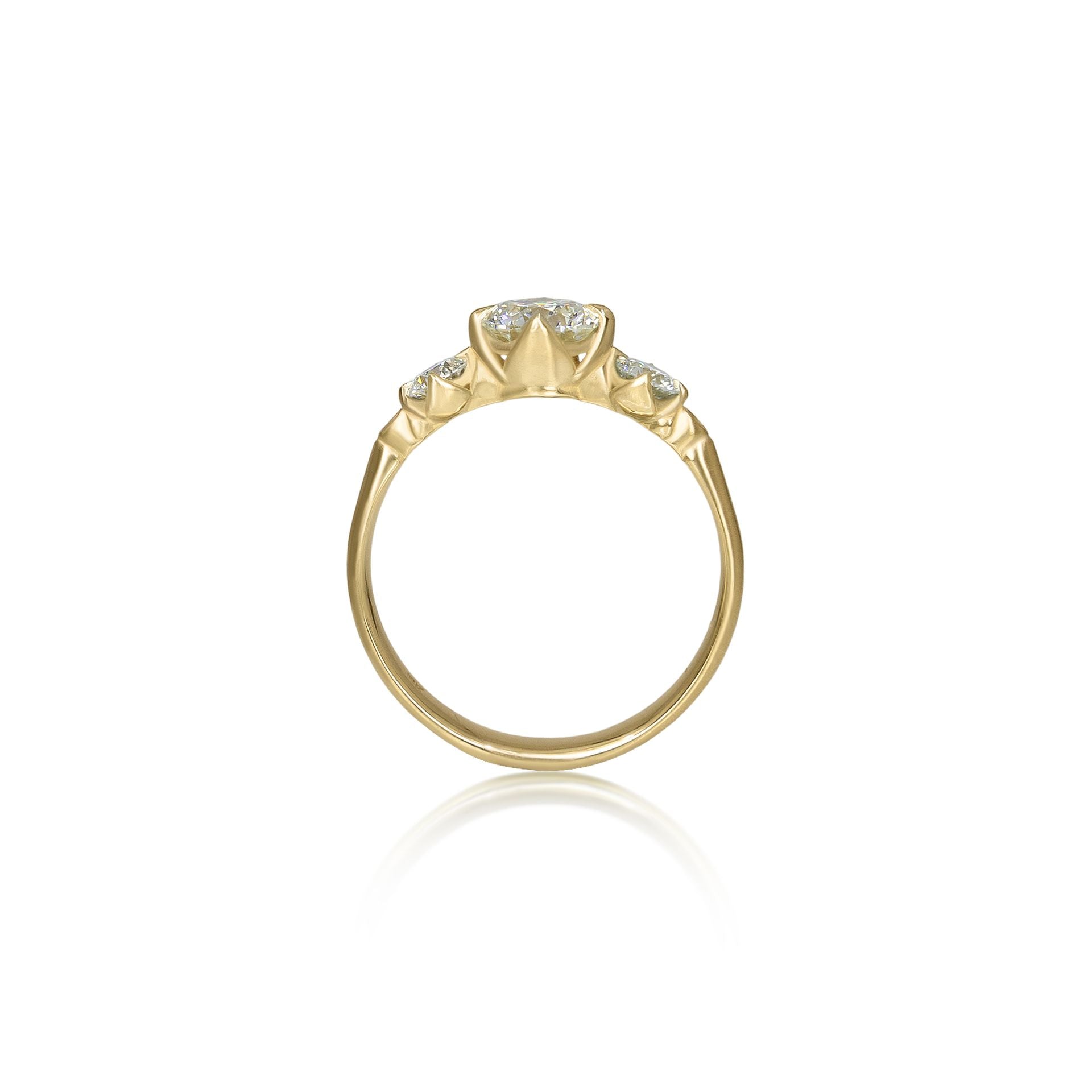 Round Rambling Rose Ring - 0.80ct center