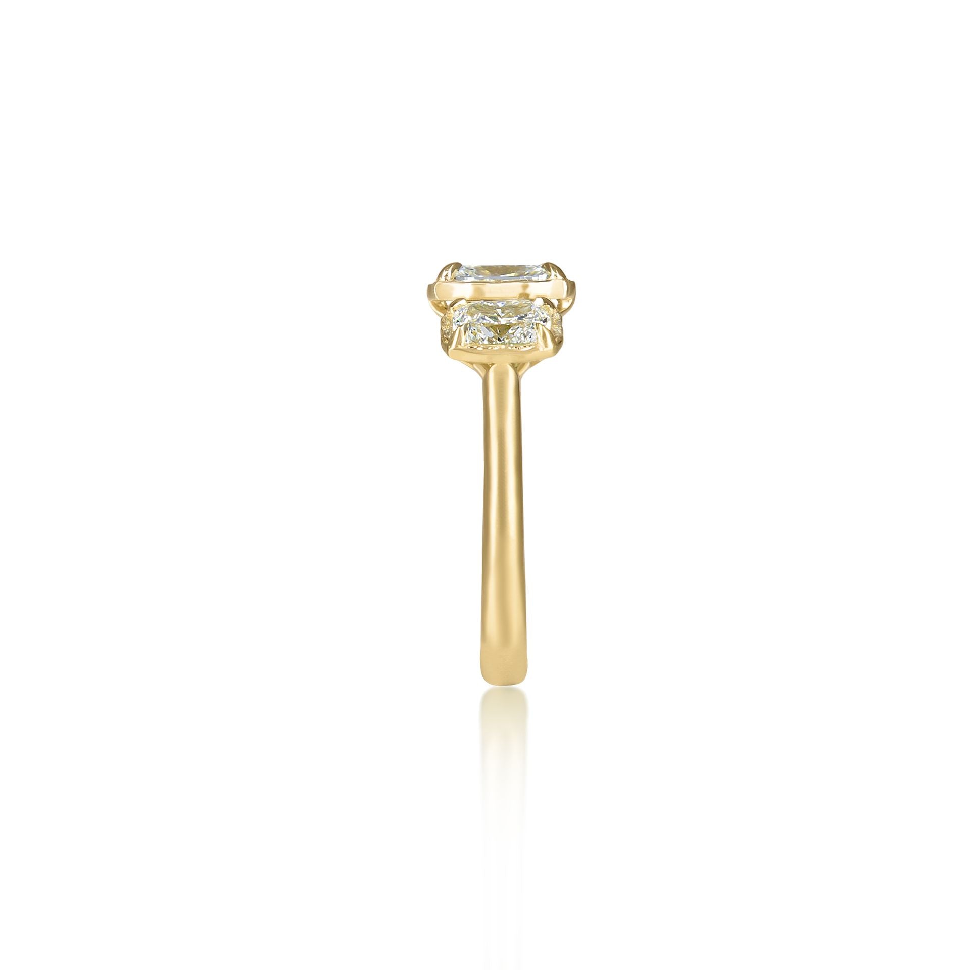Three Stone Lotus Ring - 1.00ct center