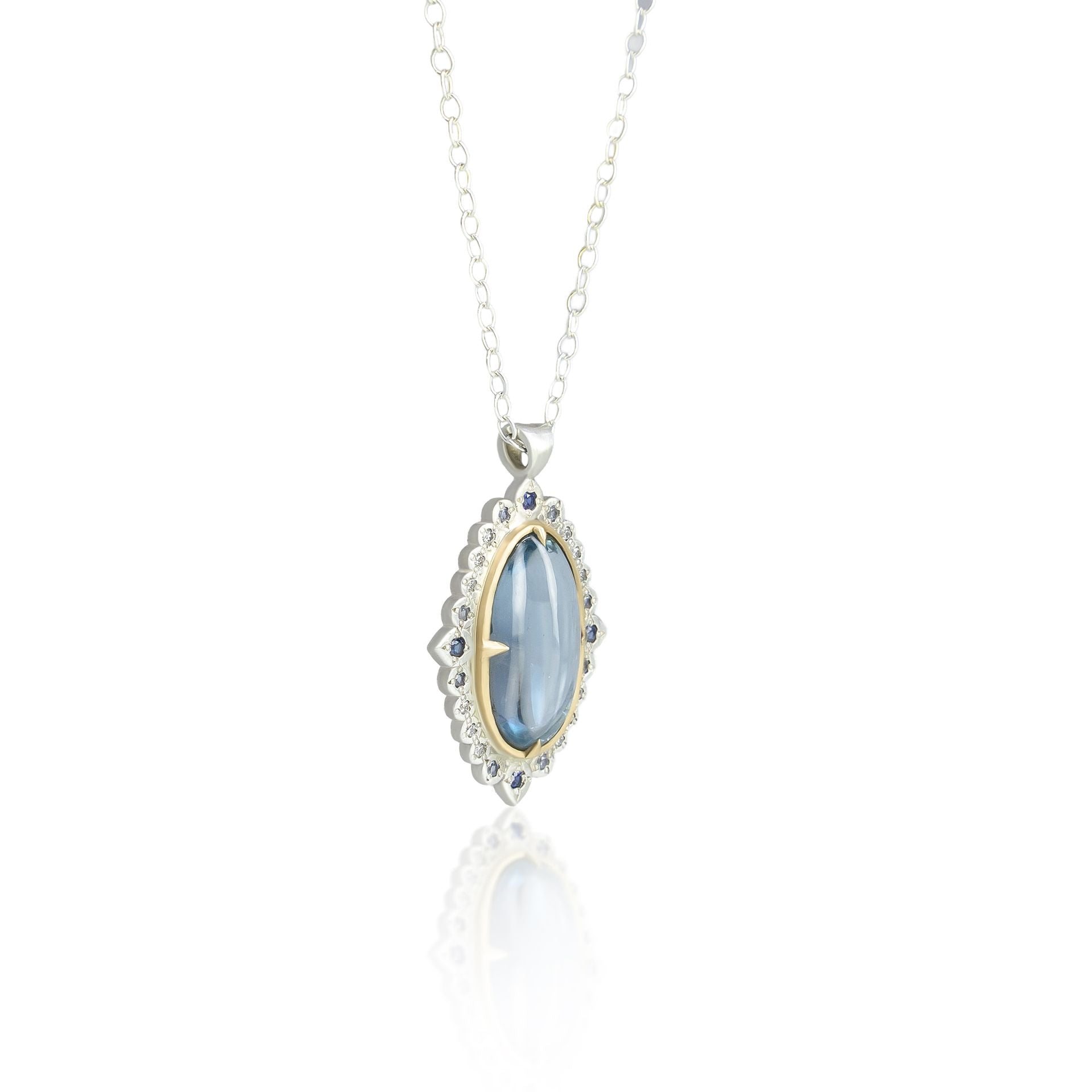 Aquamarine Flame Pendant