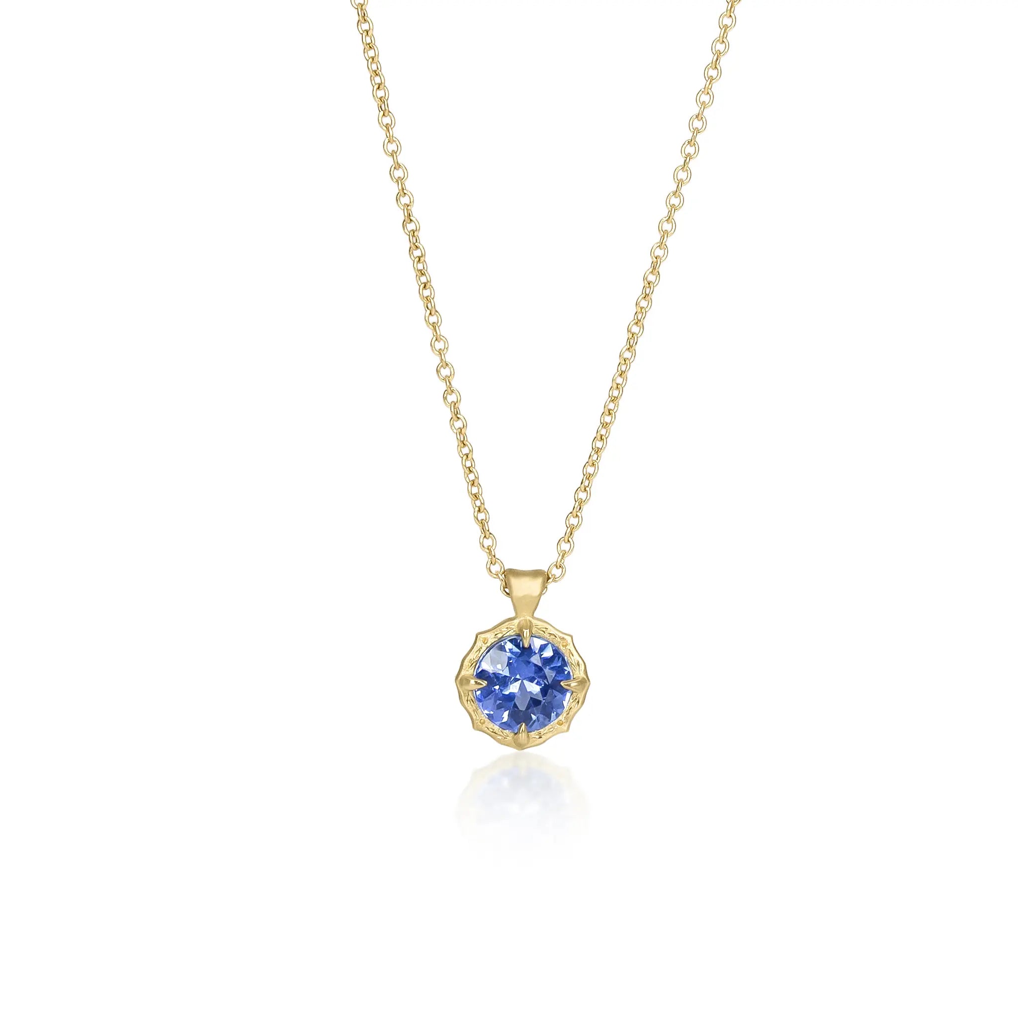 Sapphire Lotus Pendant