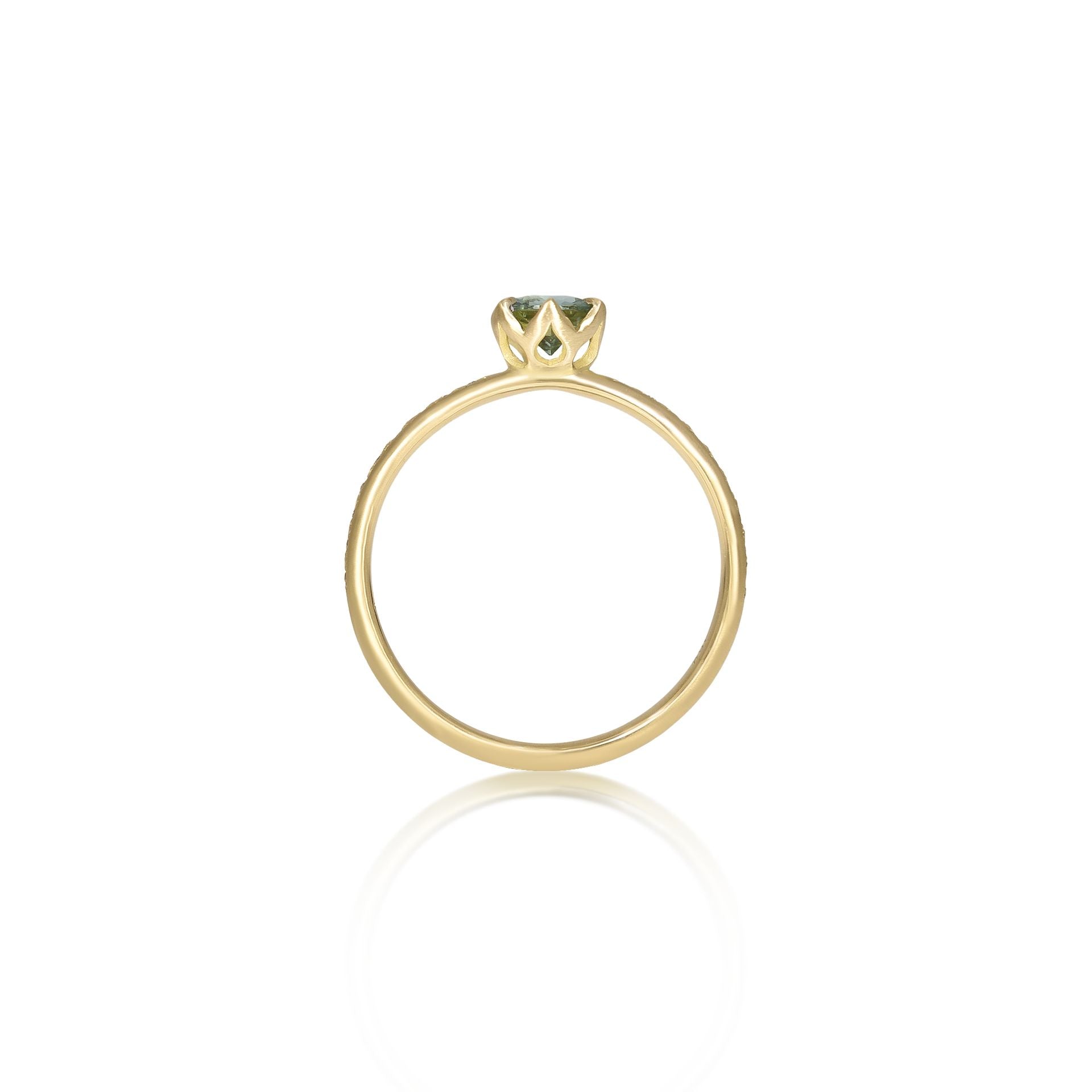 Green Sapphire Honeycomb Ring - 0.52ct
