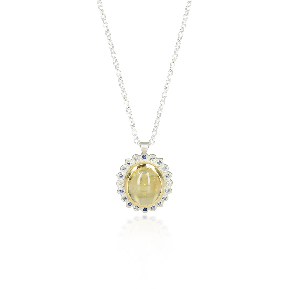 Yellow Tourmaline Cabochon Pendant