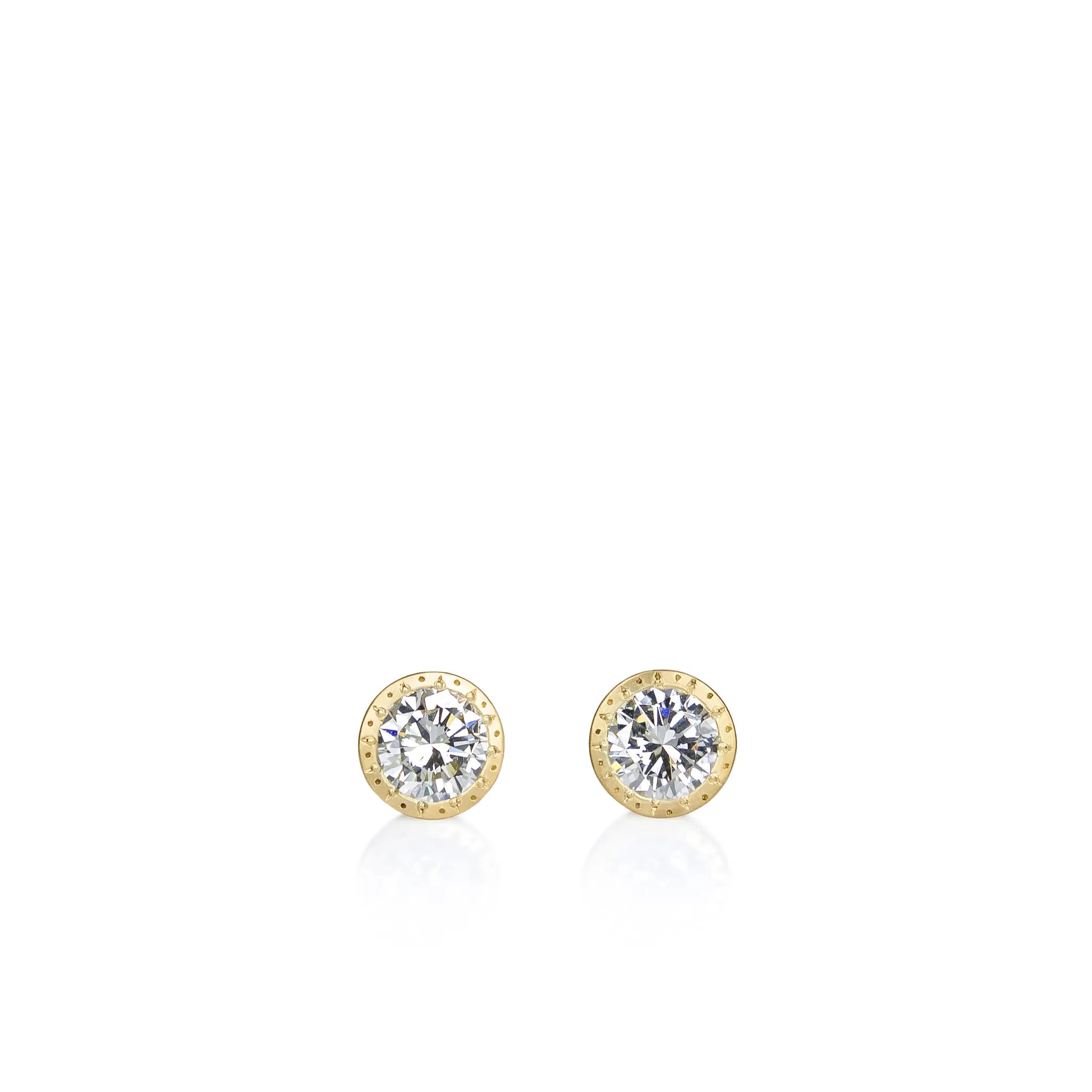 Etched Bezel Diamond Studs