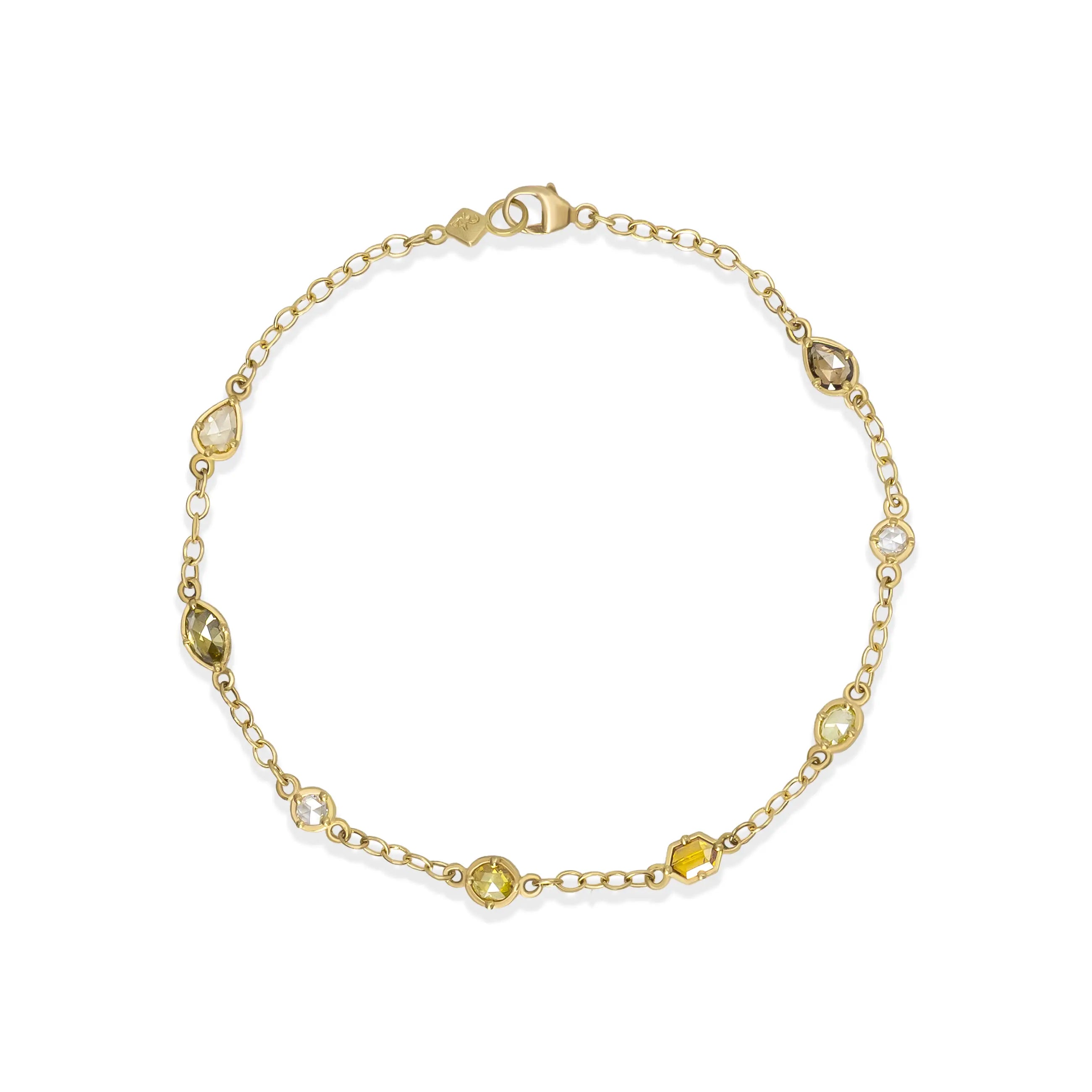 Rose Cut Champagne Diamond Bracelet