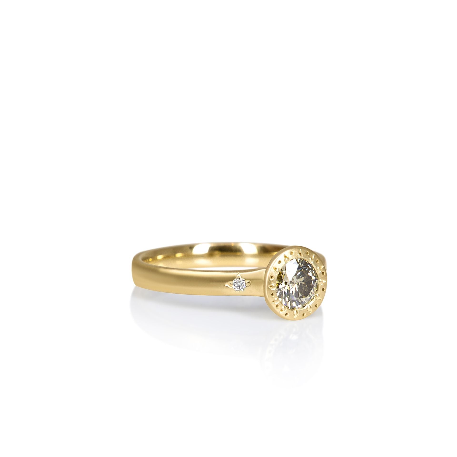 Champagne Etched Bezel Ring - 0.47ct
