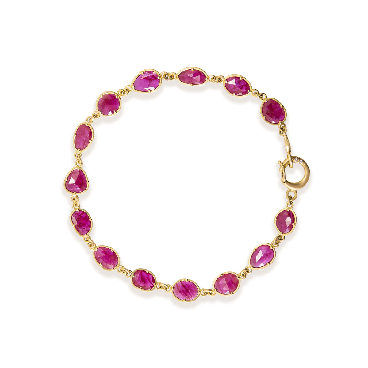 Rose Cut Ruby Bracelet