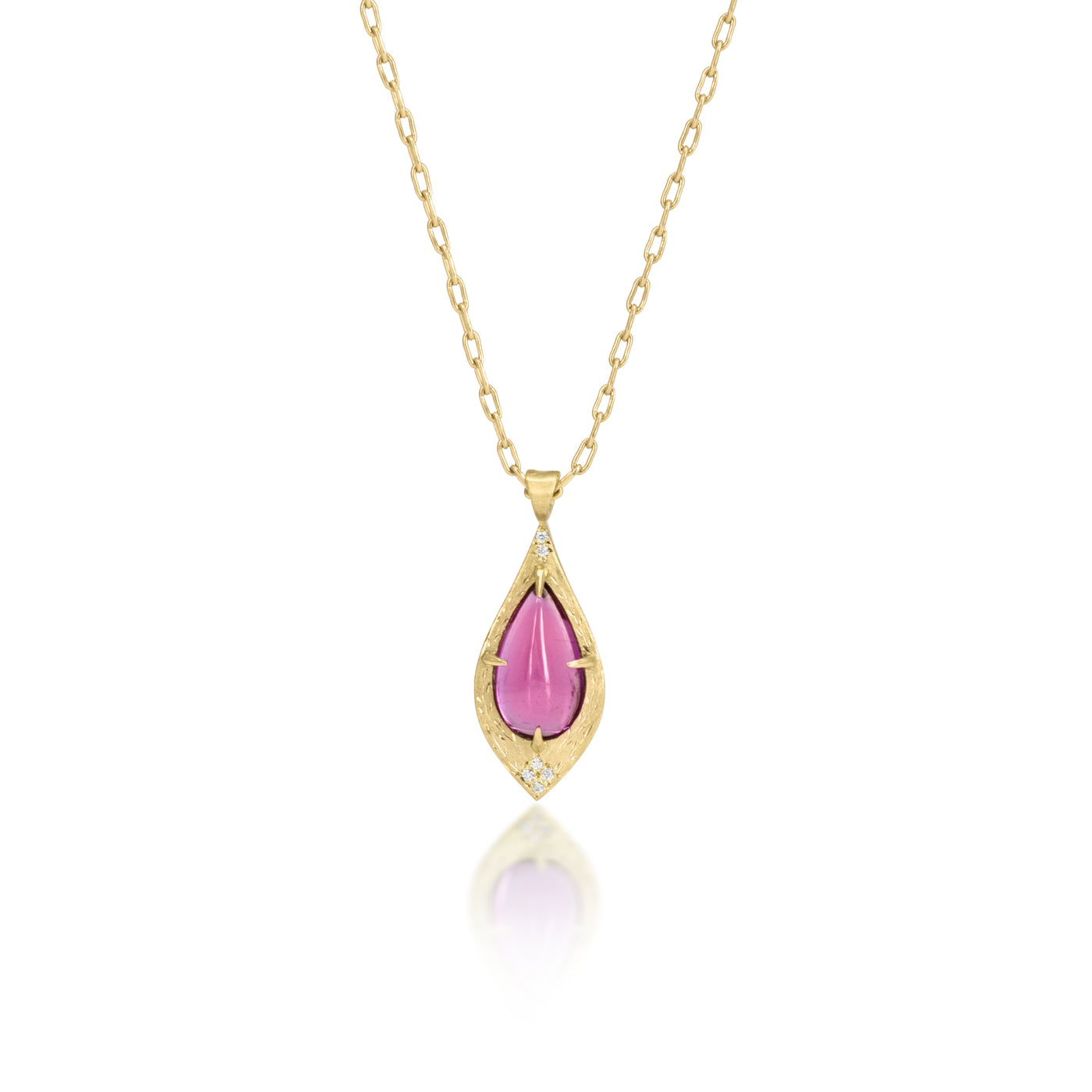 Tourmaline Tear Prong Pendant