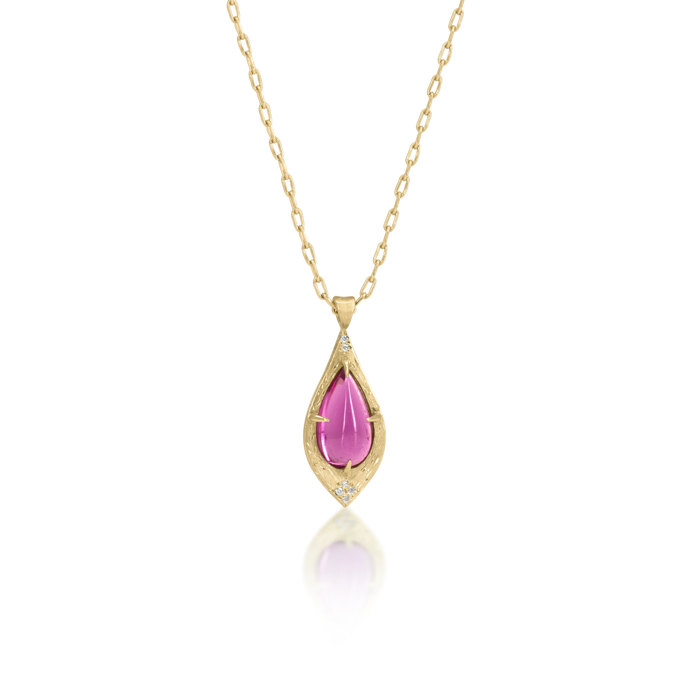 Tourmaline Tear Prong Pendant
