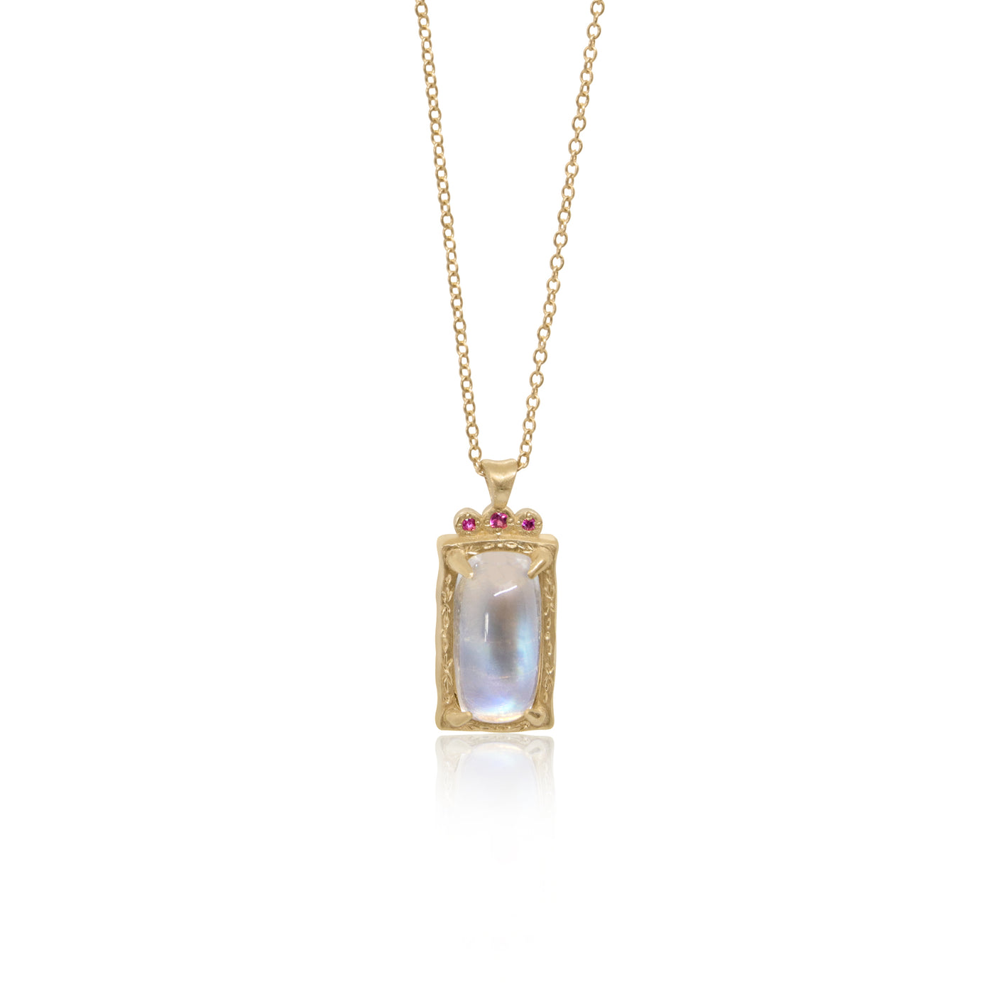 Moonstone and Ruby Pendant