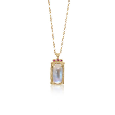 Moonstone and Ruby Pendant