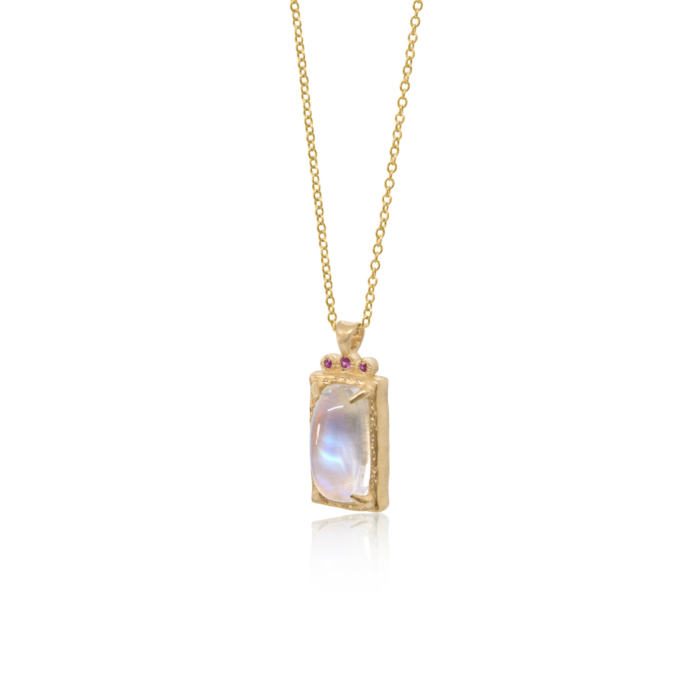 Moonstone and Ruby Pendant