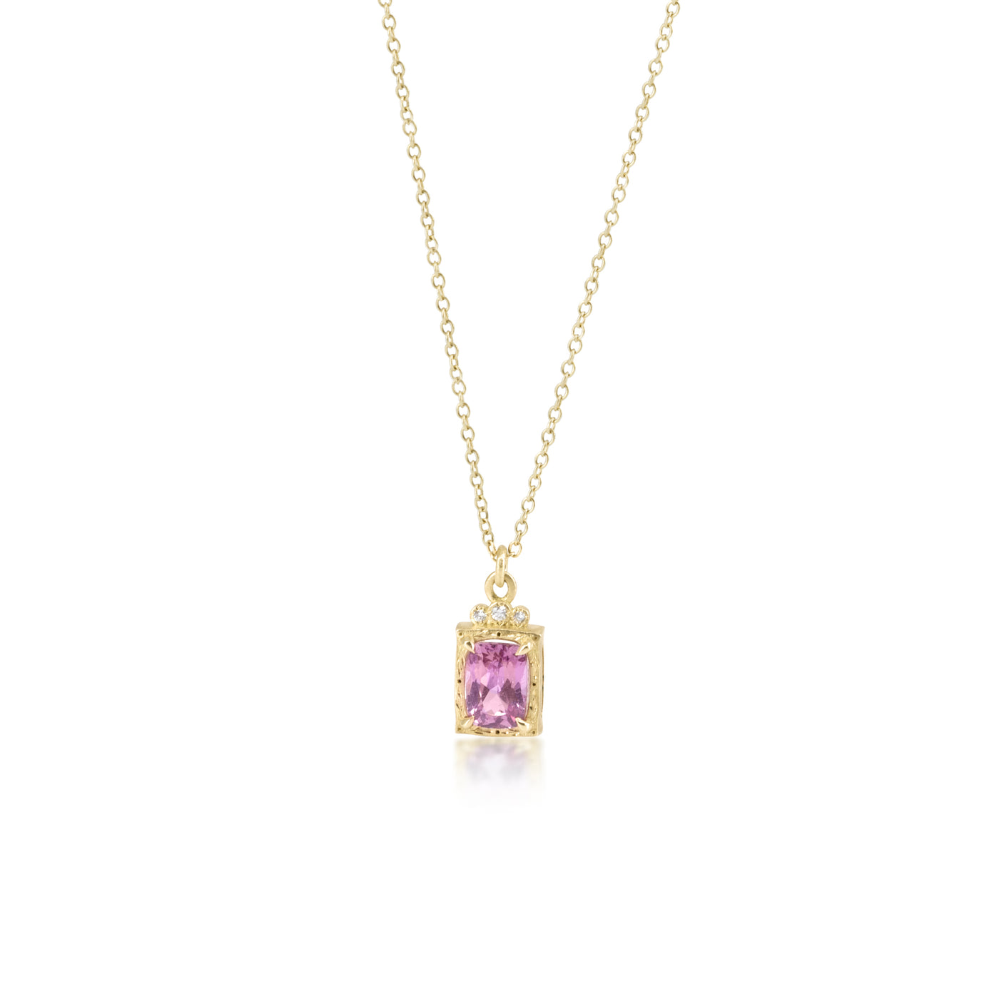 Luna Drop Pendant in Pink Sapphire