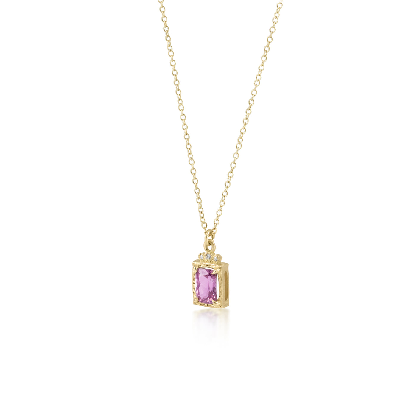Luna Drop Pendant in Pink Sapphire