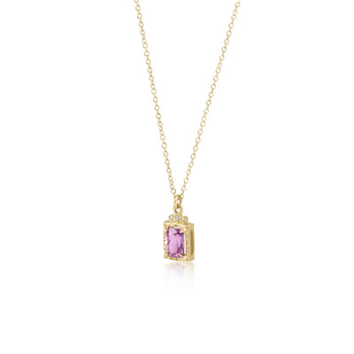 Luna Drop Pendant in Pink Sapphire