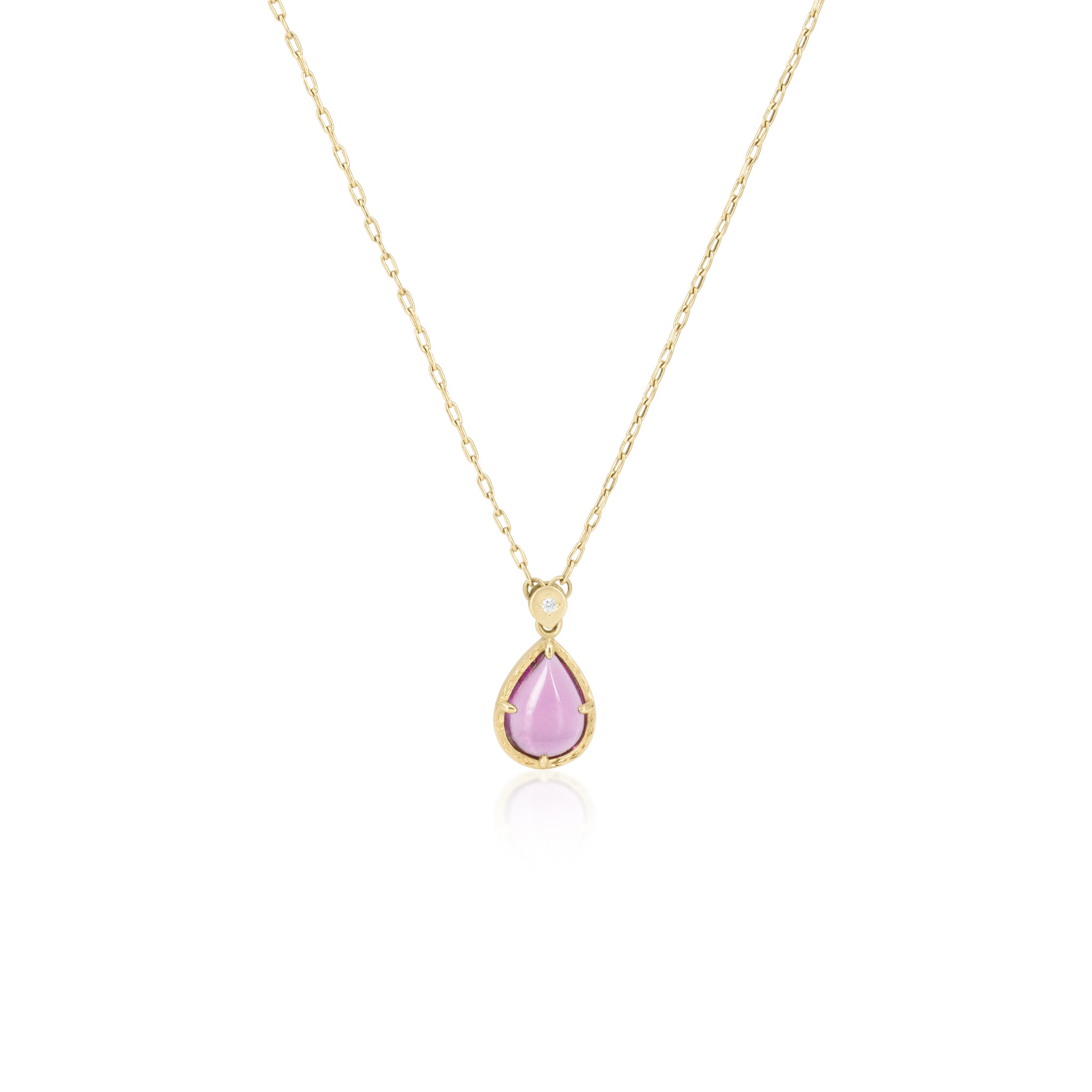 Prong Pear Pink Tourmaline Pendant