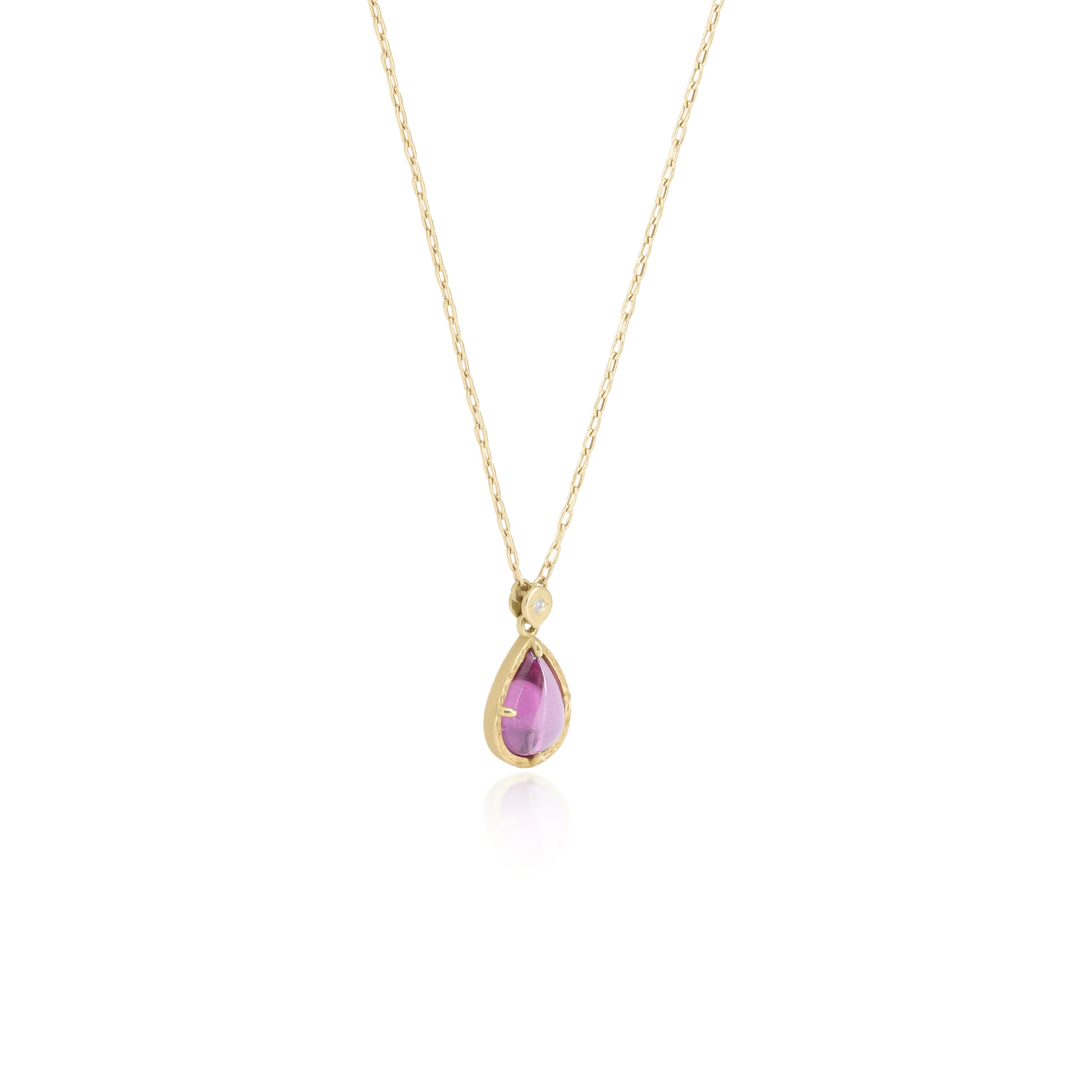 Prong Pear Pink Tourmaline Pendant