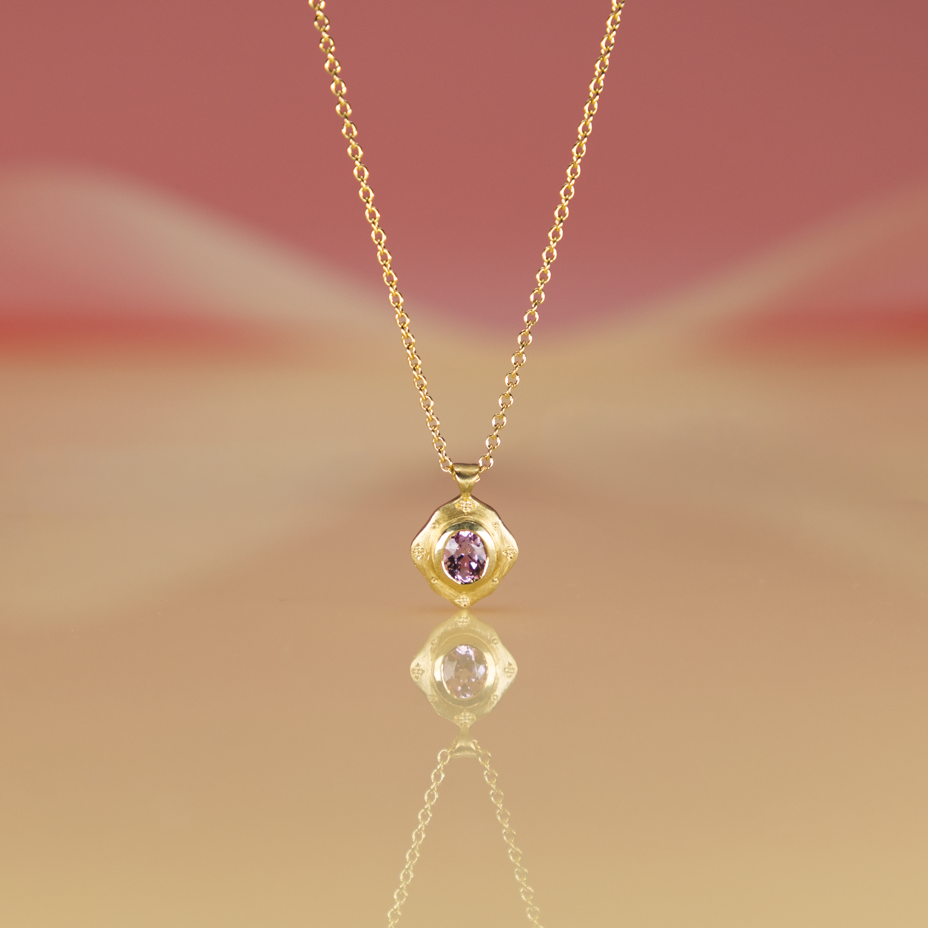 Pink Spinel Drops of Happiness Pendant