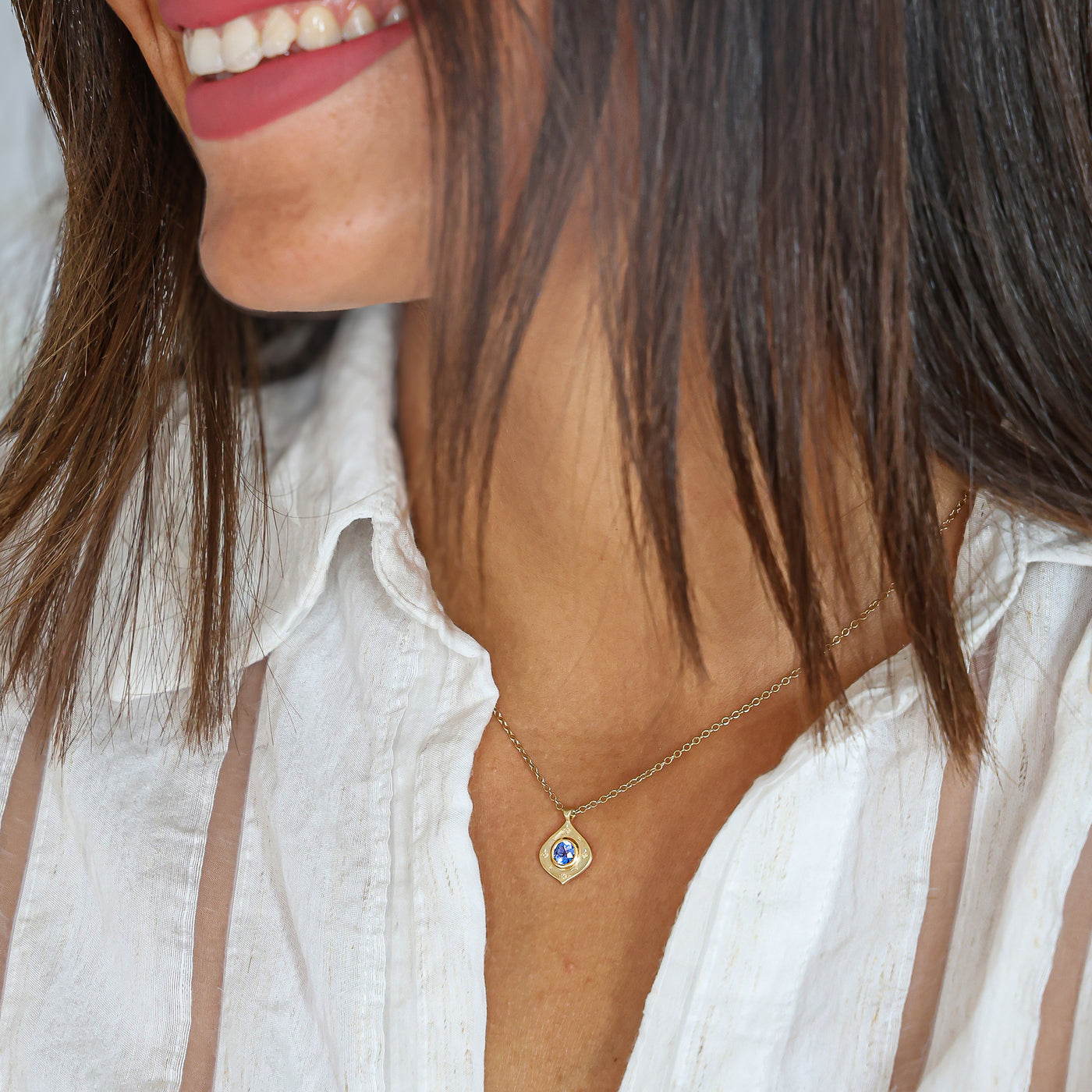 Drops of Happiness Pendant in Blue Sapphire