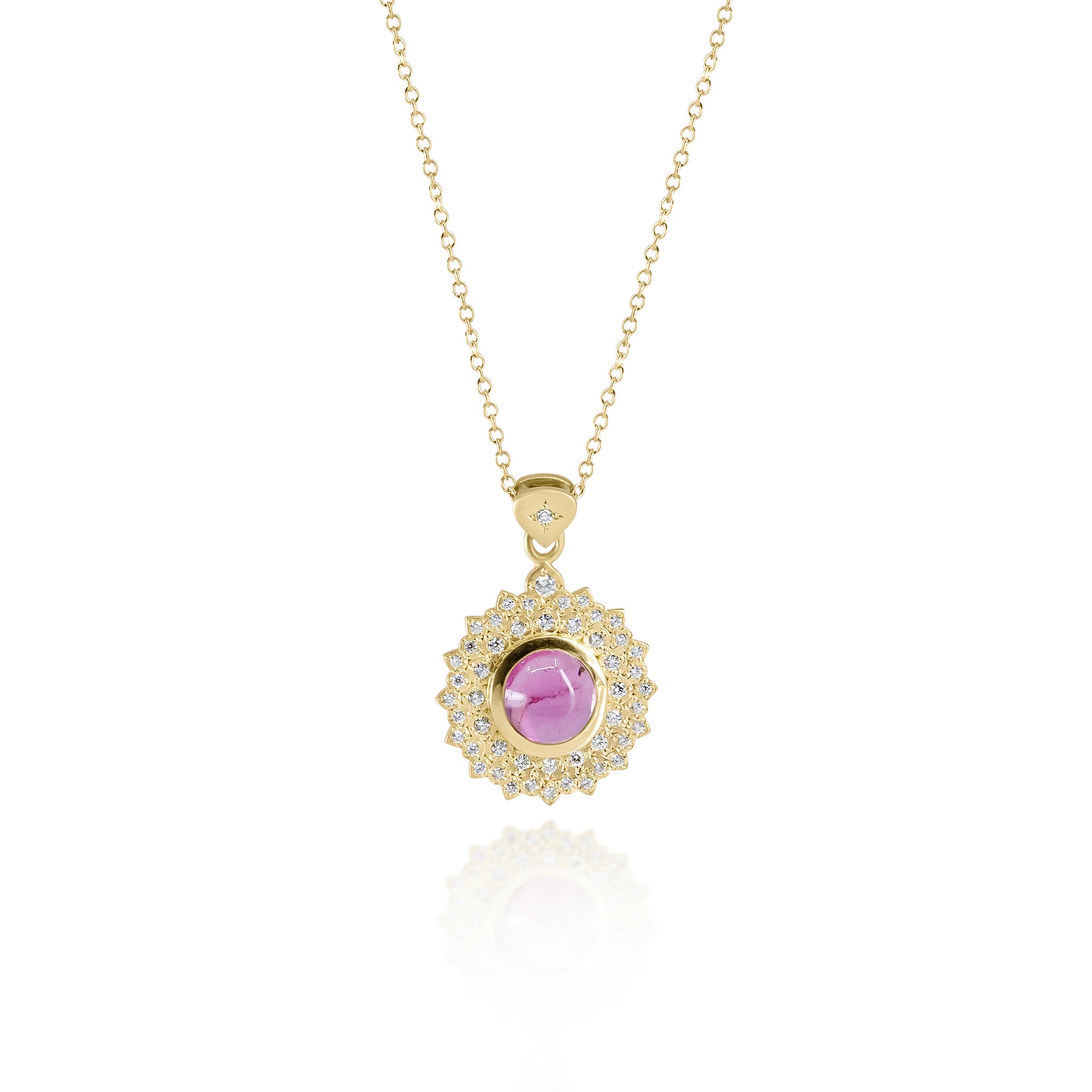Pink Tourmaline and Diamond Pendant
