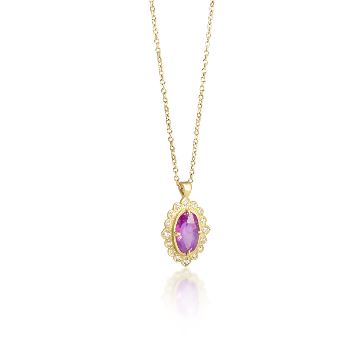 Pink Sapphire Flame Pendant