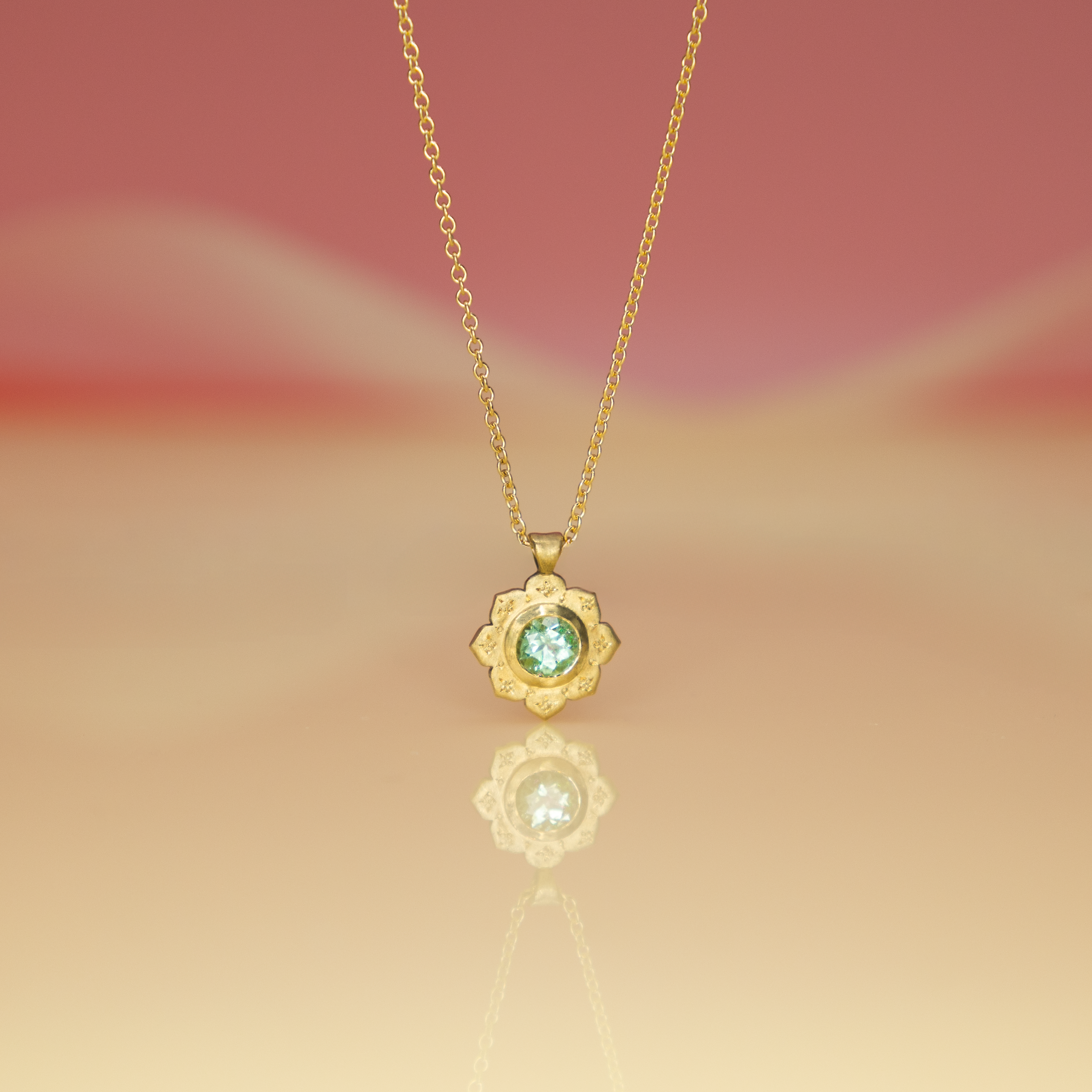 Teal Tourmaline Drops of Happiness Pendant