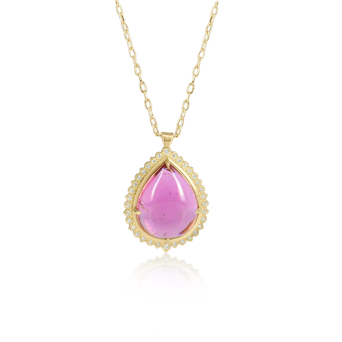 Pink Tourmaline Flame Pendant