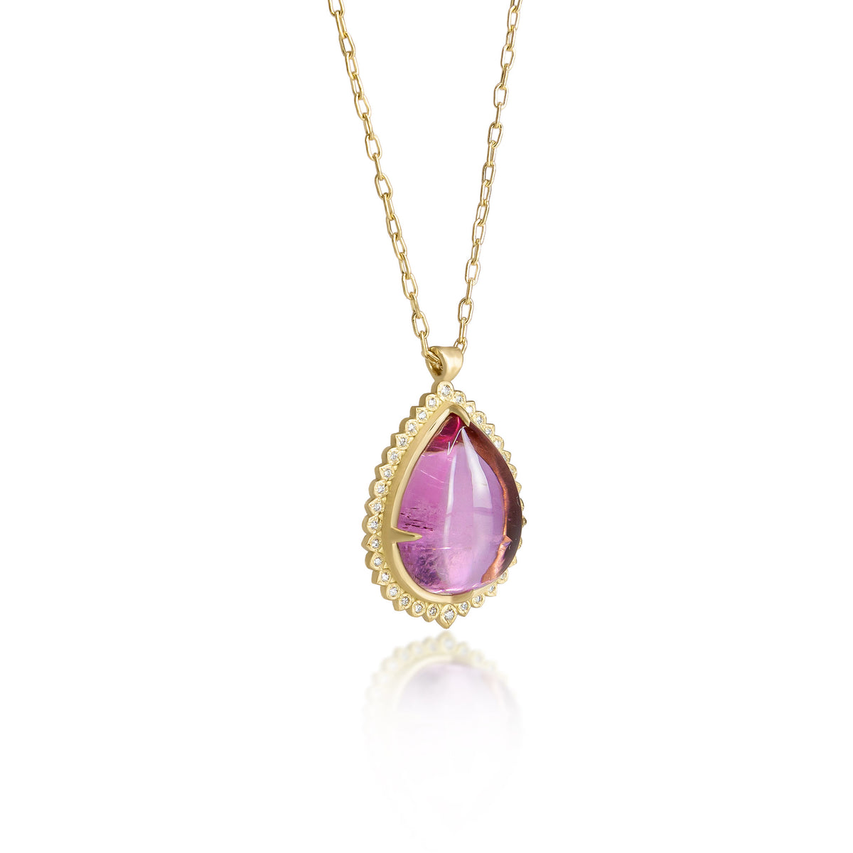 Pink Tourmaline Flame Pendant