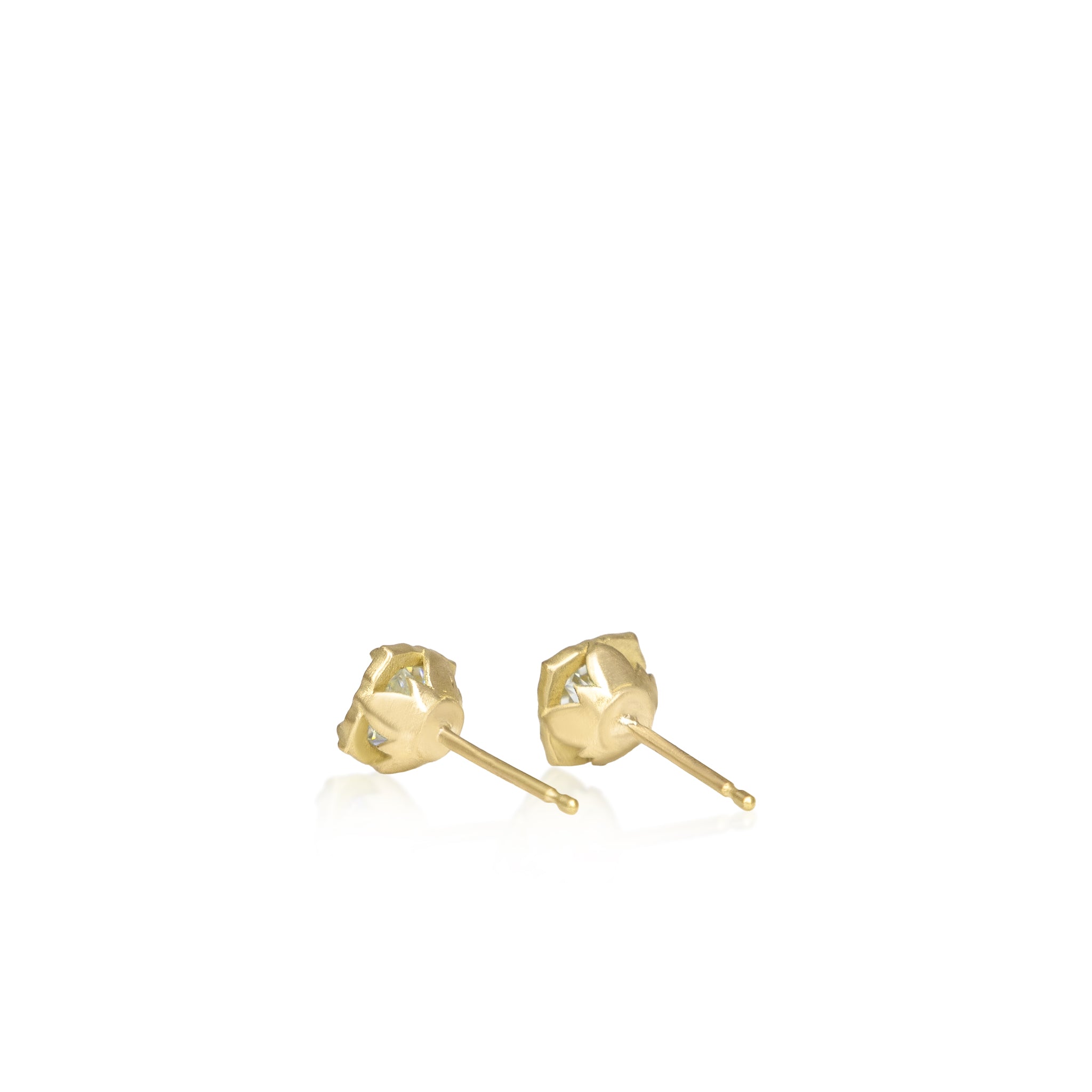Cushion Lotus Diamond Studs
