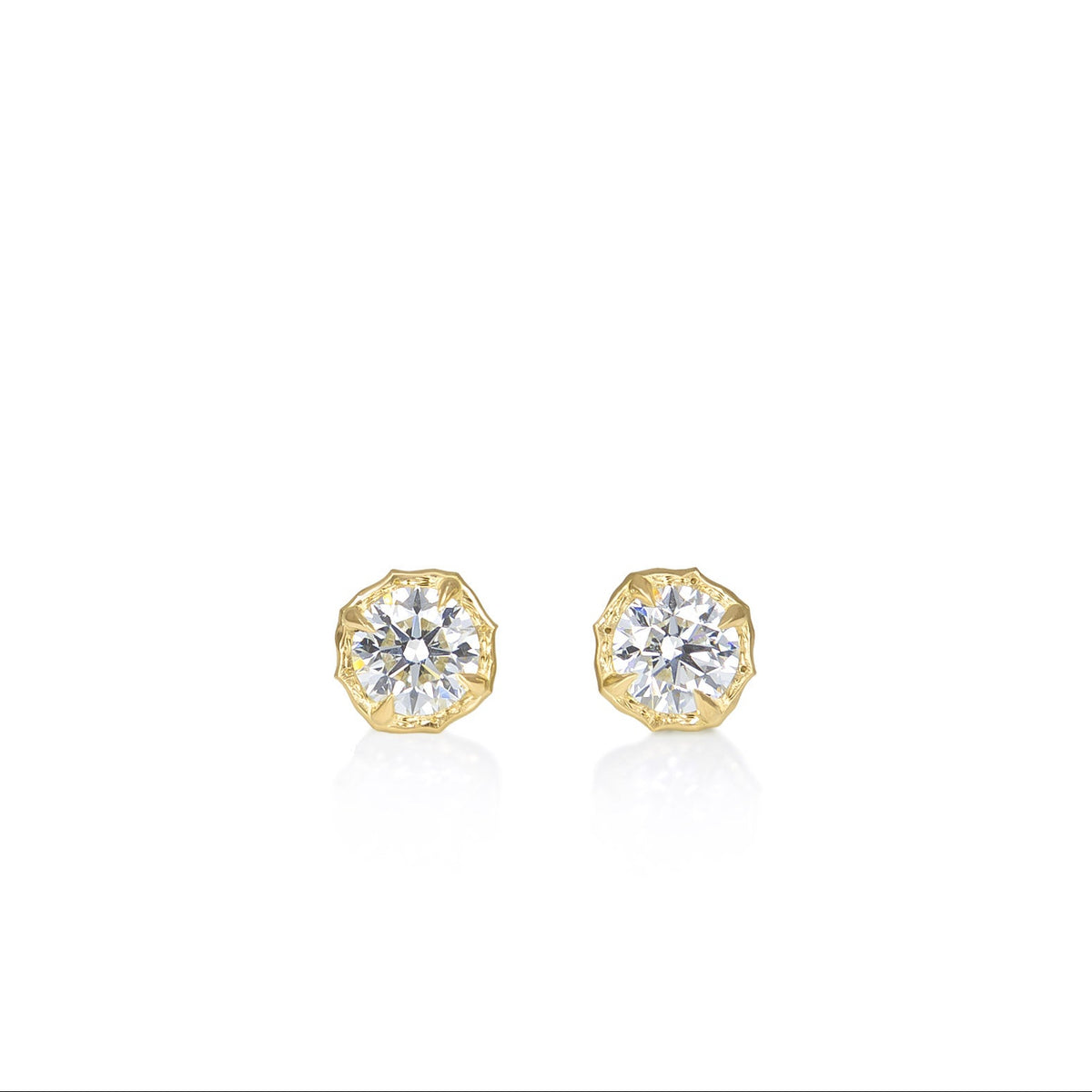 Diamond Lotus Studs - 1.0 tcw