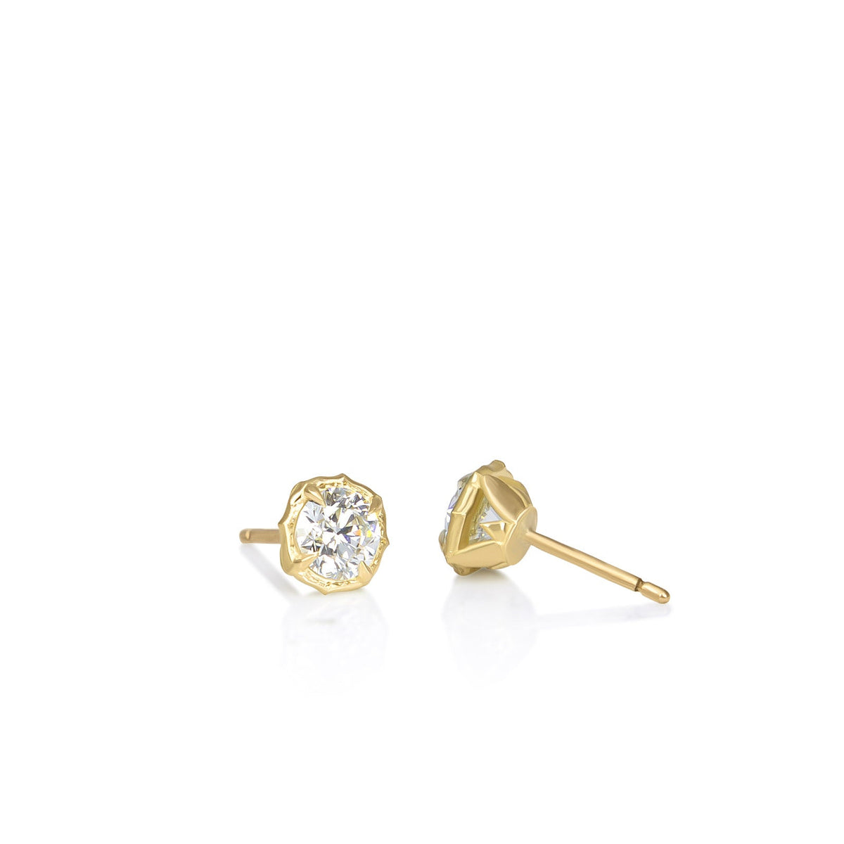 Diamond Lotus Studs - 1.0 tcw