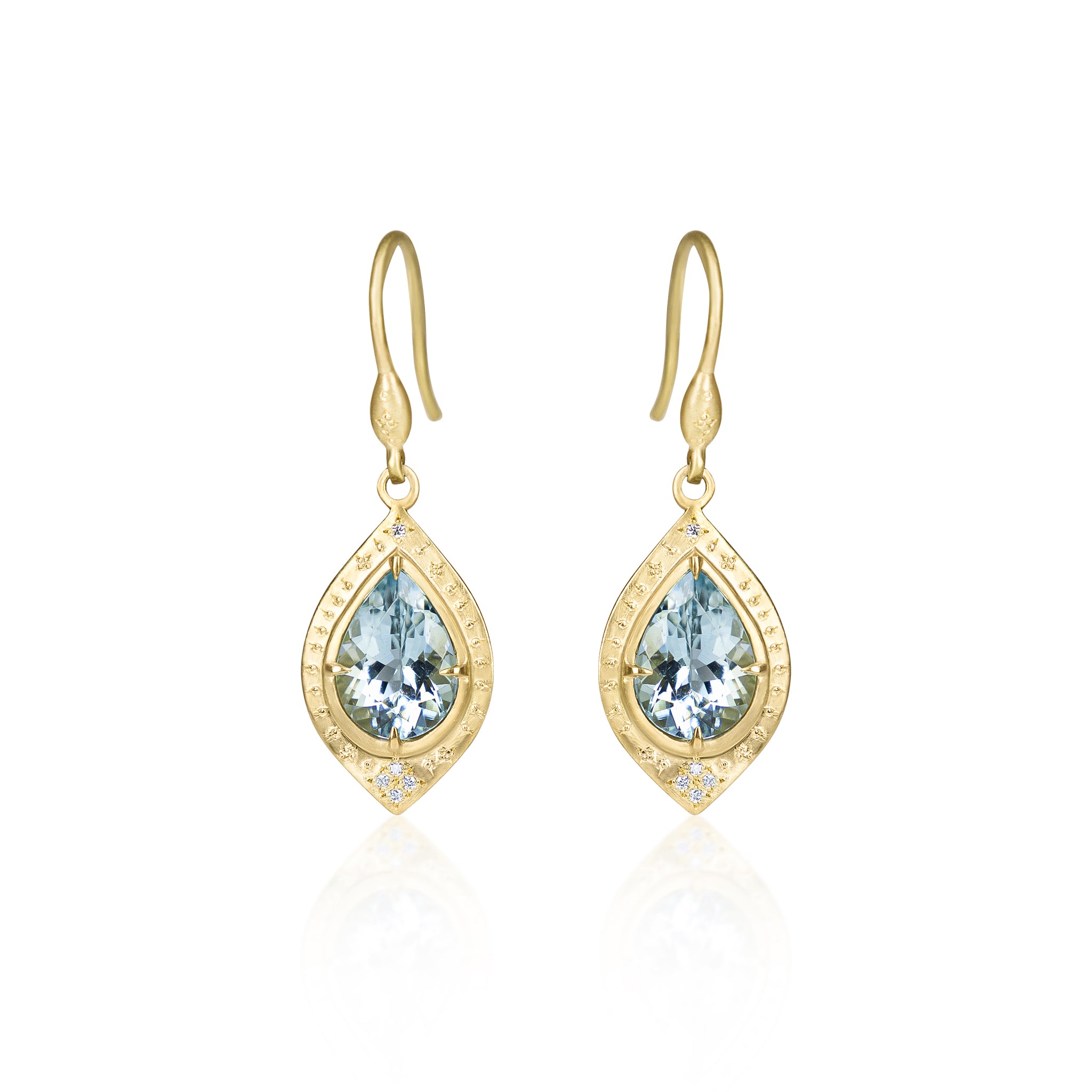 Aquamarine Basket Earrings
