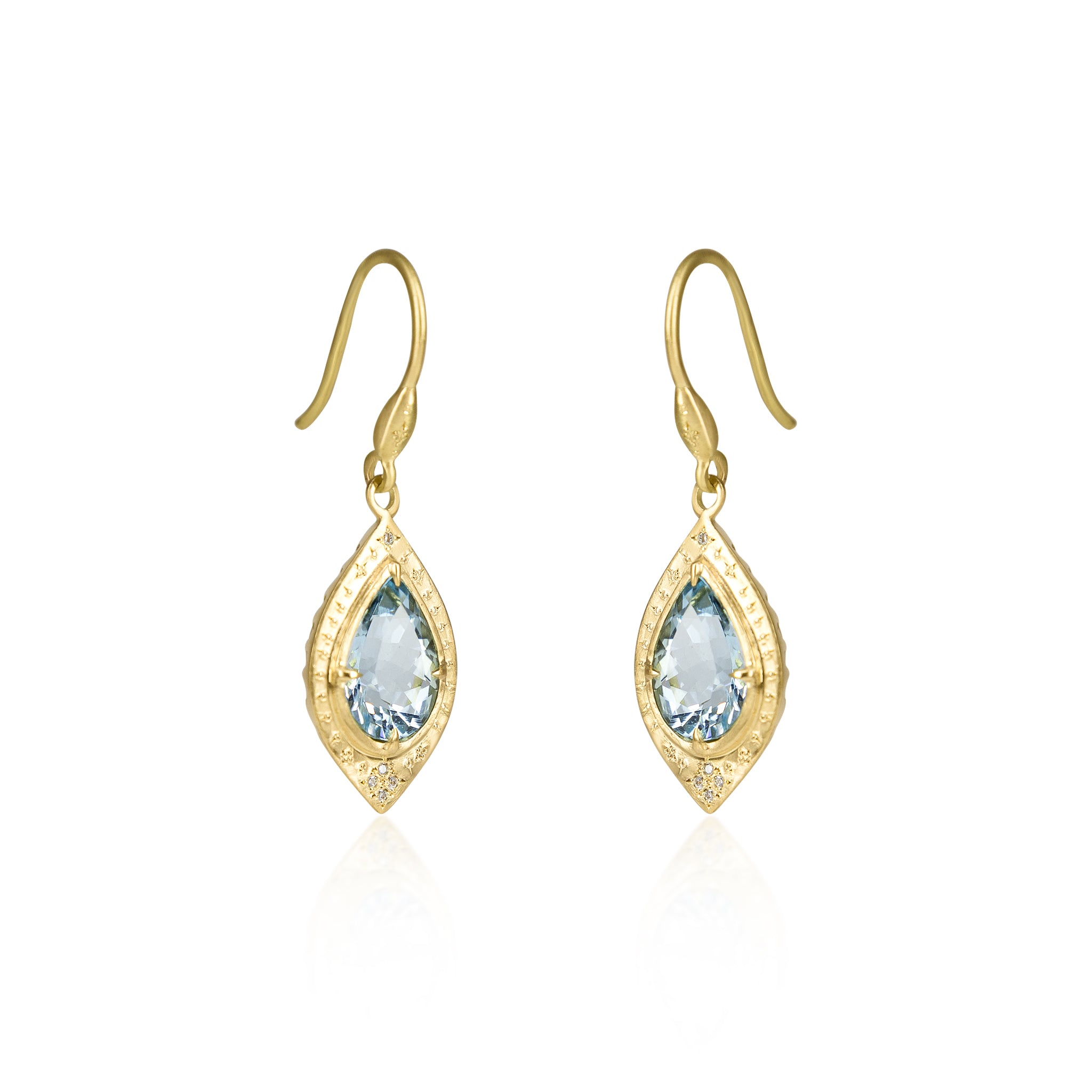Aquamarine Basket Earrings