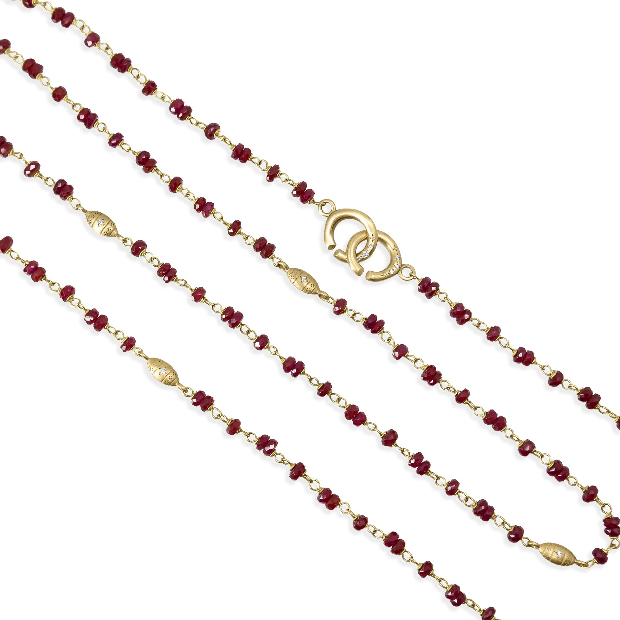 Ruby Beaded Necklace - 28 Inches