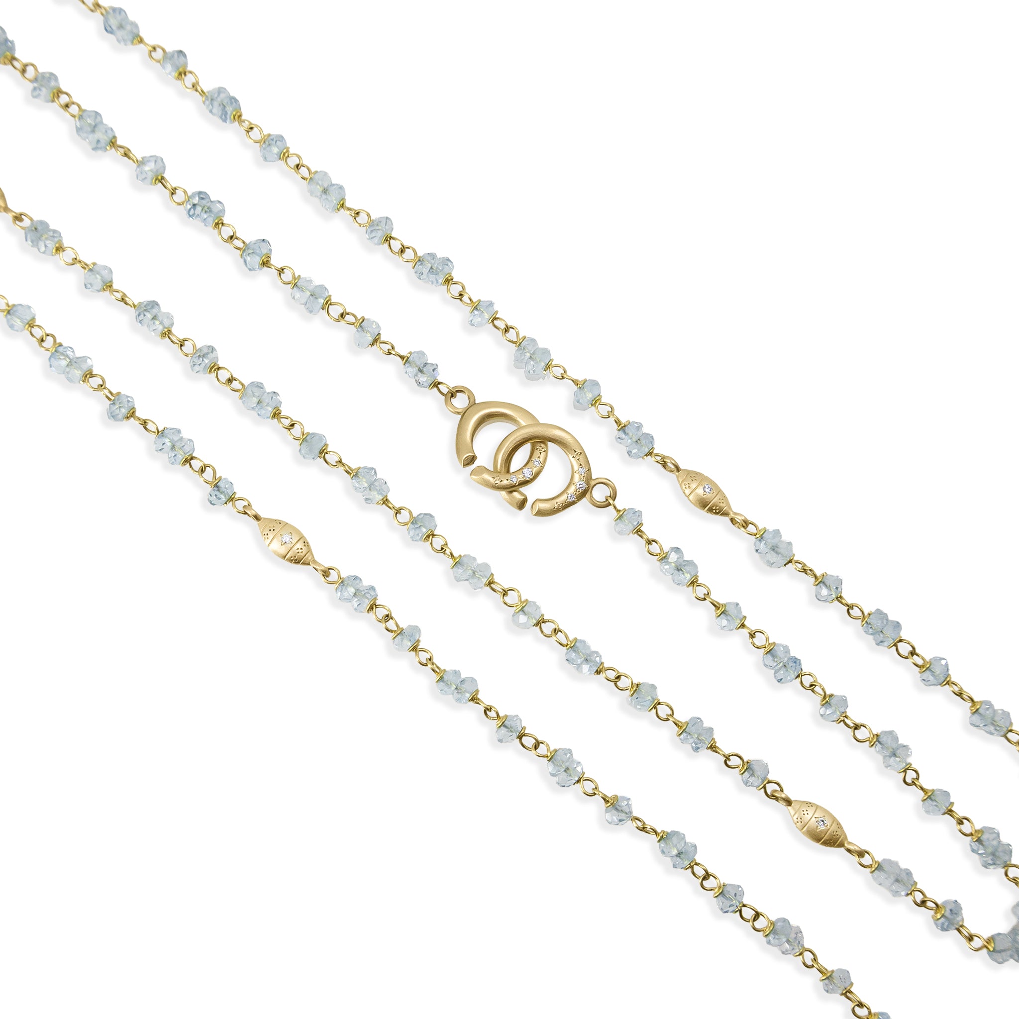 Aquamarine Beaded Necklace - 29.5 Inches