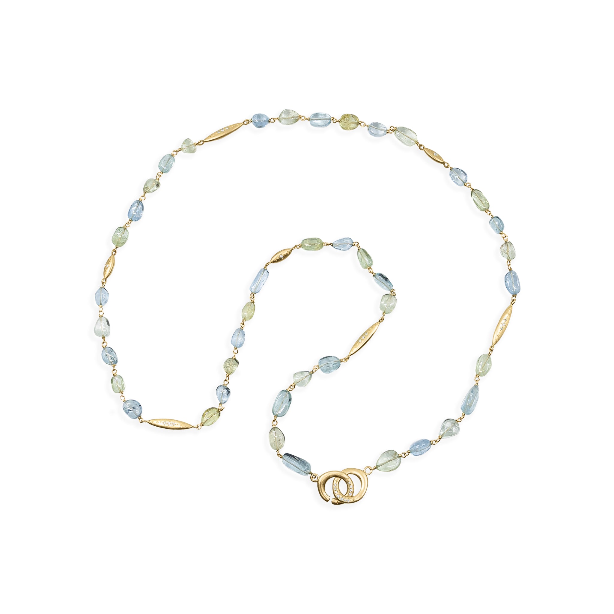Aquamarine Organic Beaded Necklace