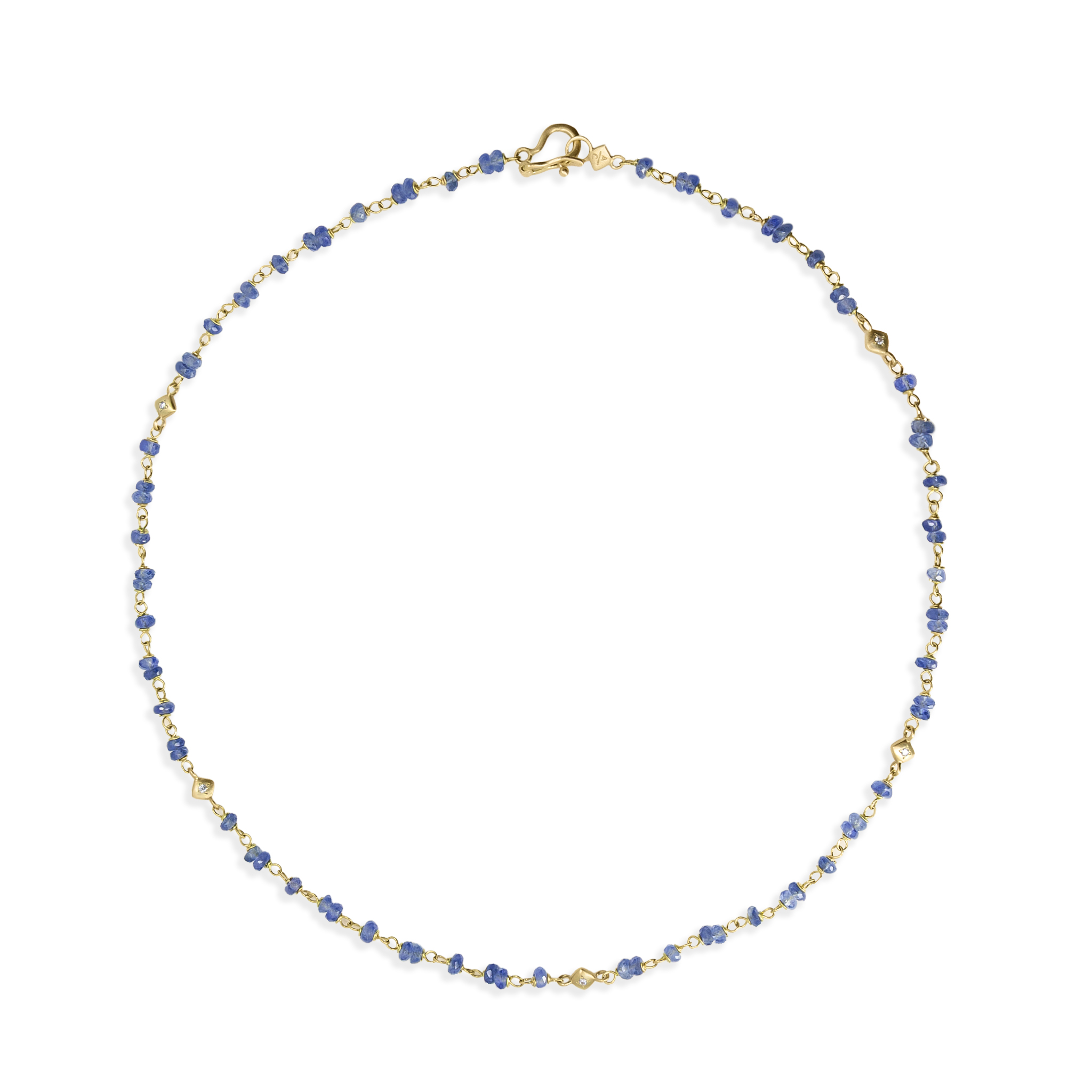 Sapphire Beaded Necklace - 16 Inches