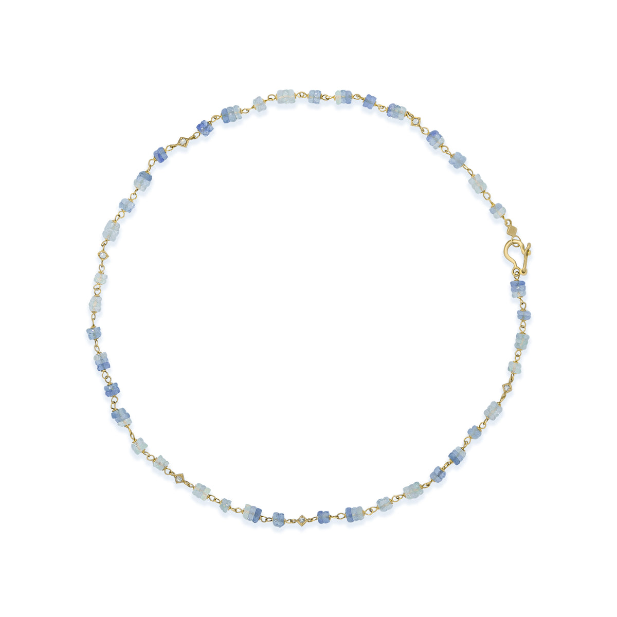 Ombre Sapphire Beaded Necklace - 16 Inches