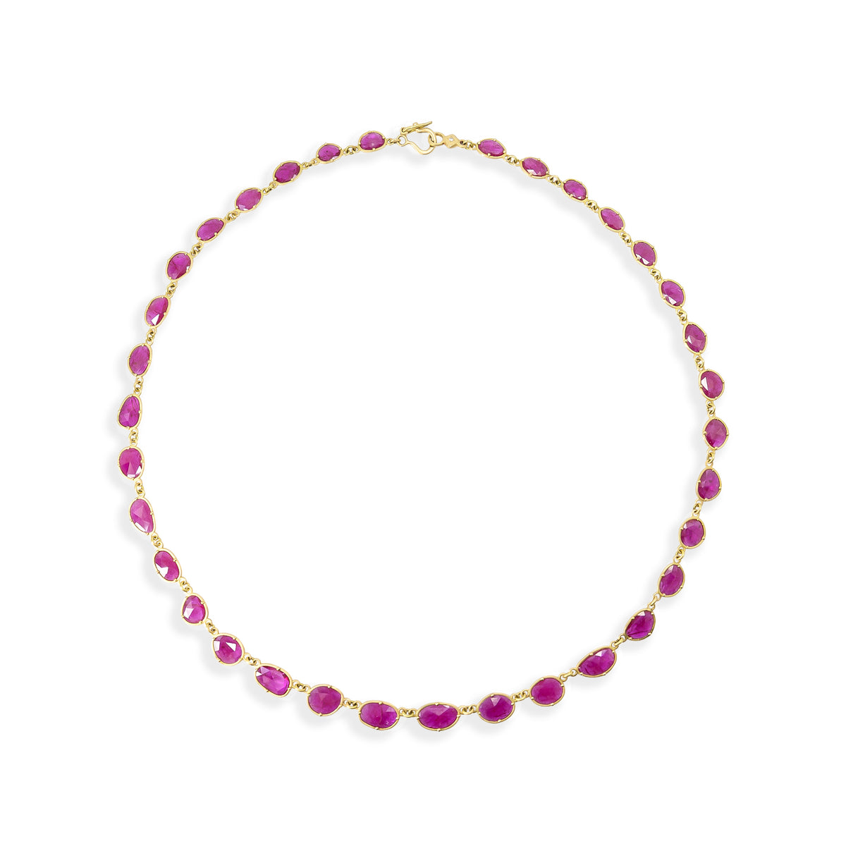 Rose Cut Ruby Rivière Necklace