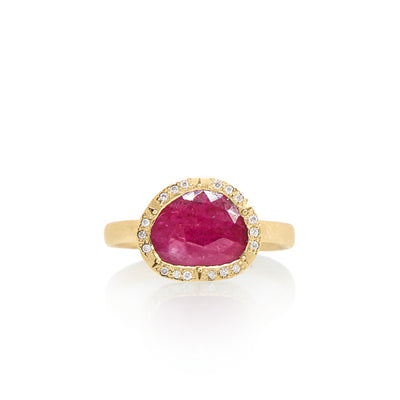 Organic Halo Ruby Ring