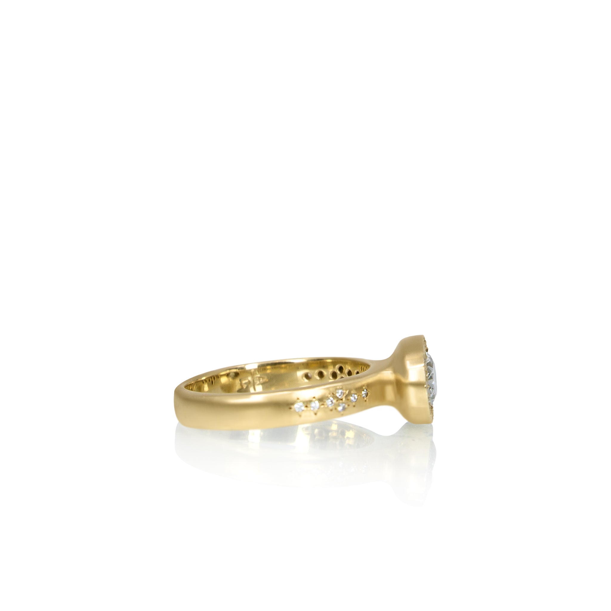 Oval Beaded Horizon Ring - 1.00ct