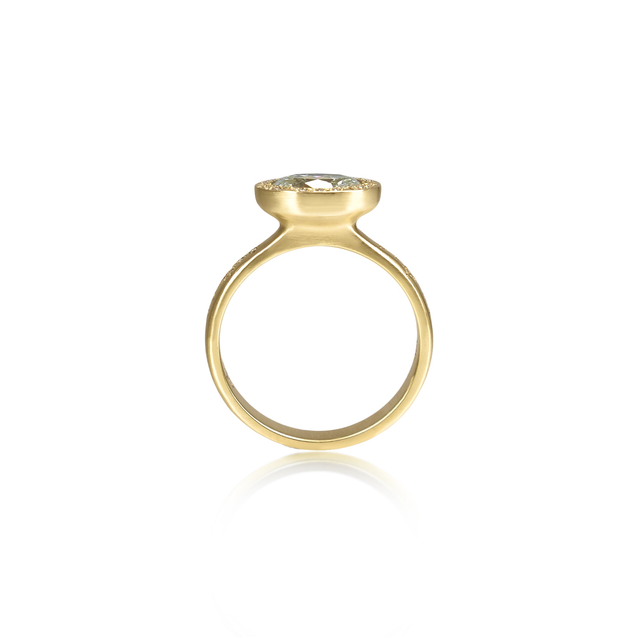 Oval Beaded Horizon Ring - 1.00ct