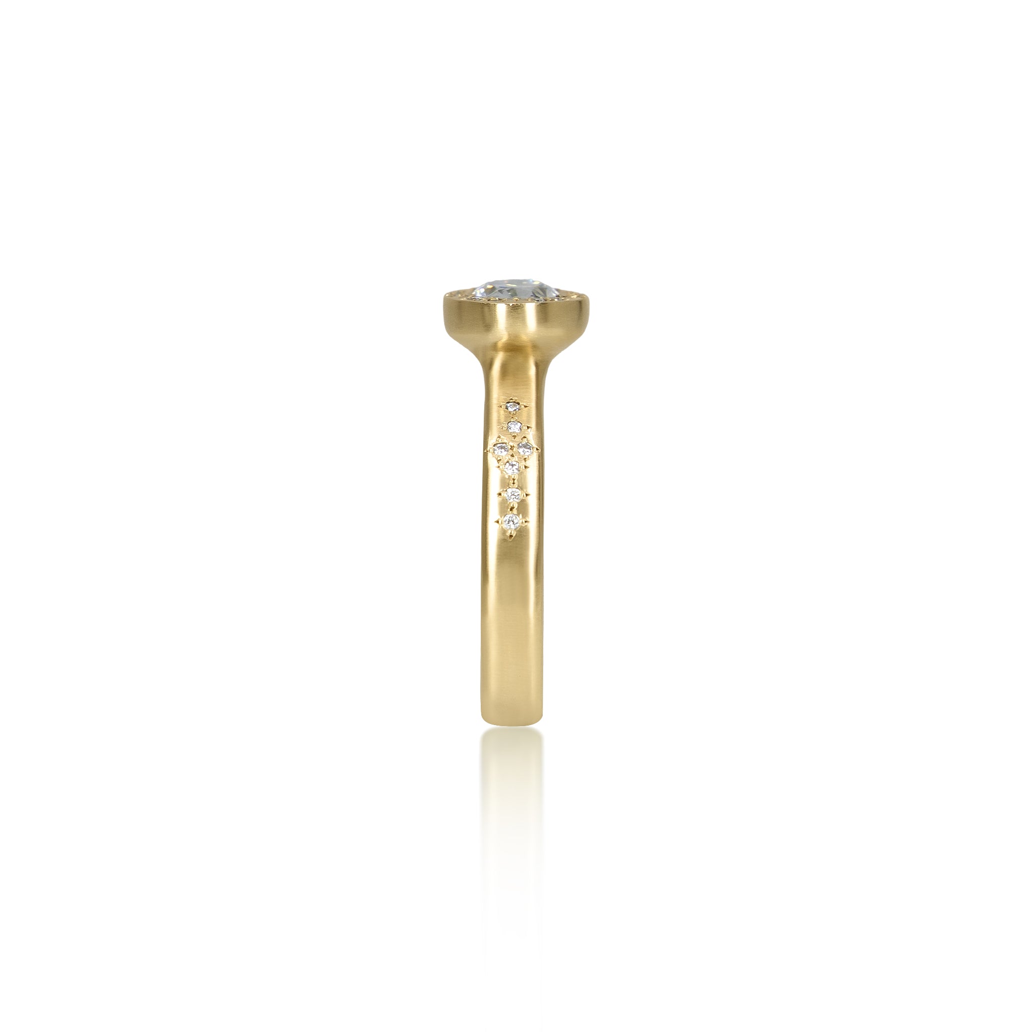 Oval Beaded Horizon Ring - 1.00ct