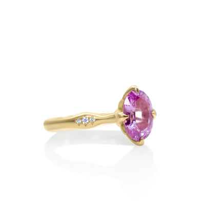 Pink Sapphire Oval Rosebud Ring