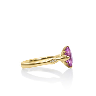 Pink Sapphire Oval Rosebud Ring