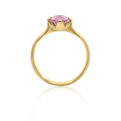 Pink Sapphire Oval Rosebud Ring