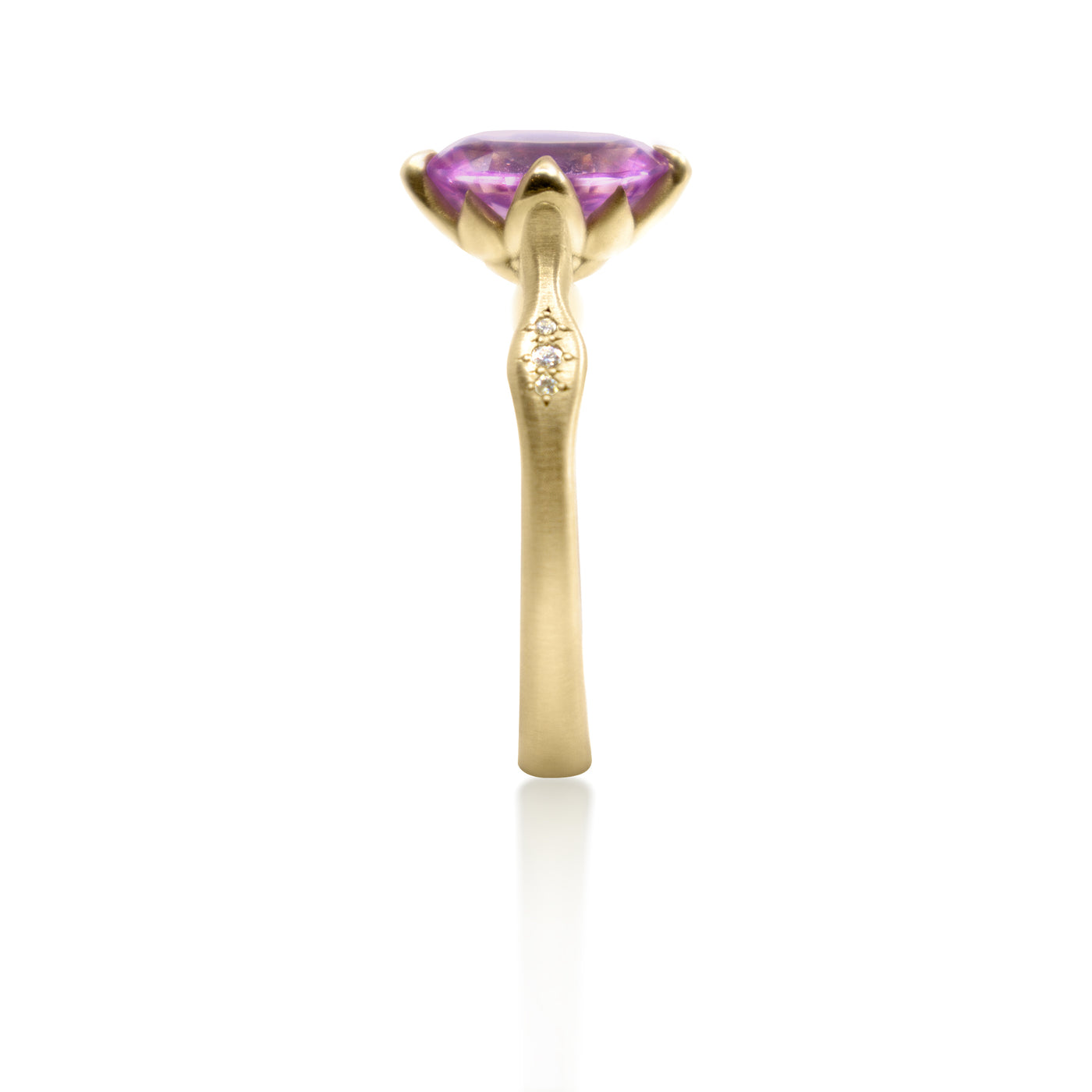 Pink Sapphire Oval Rosebud Ring