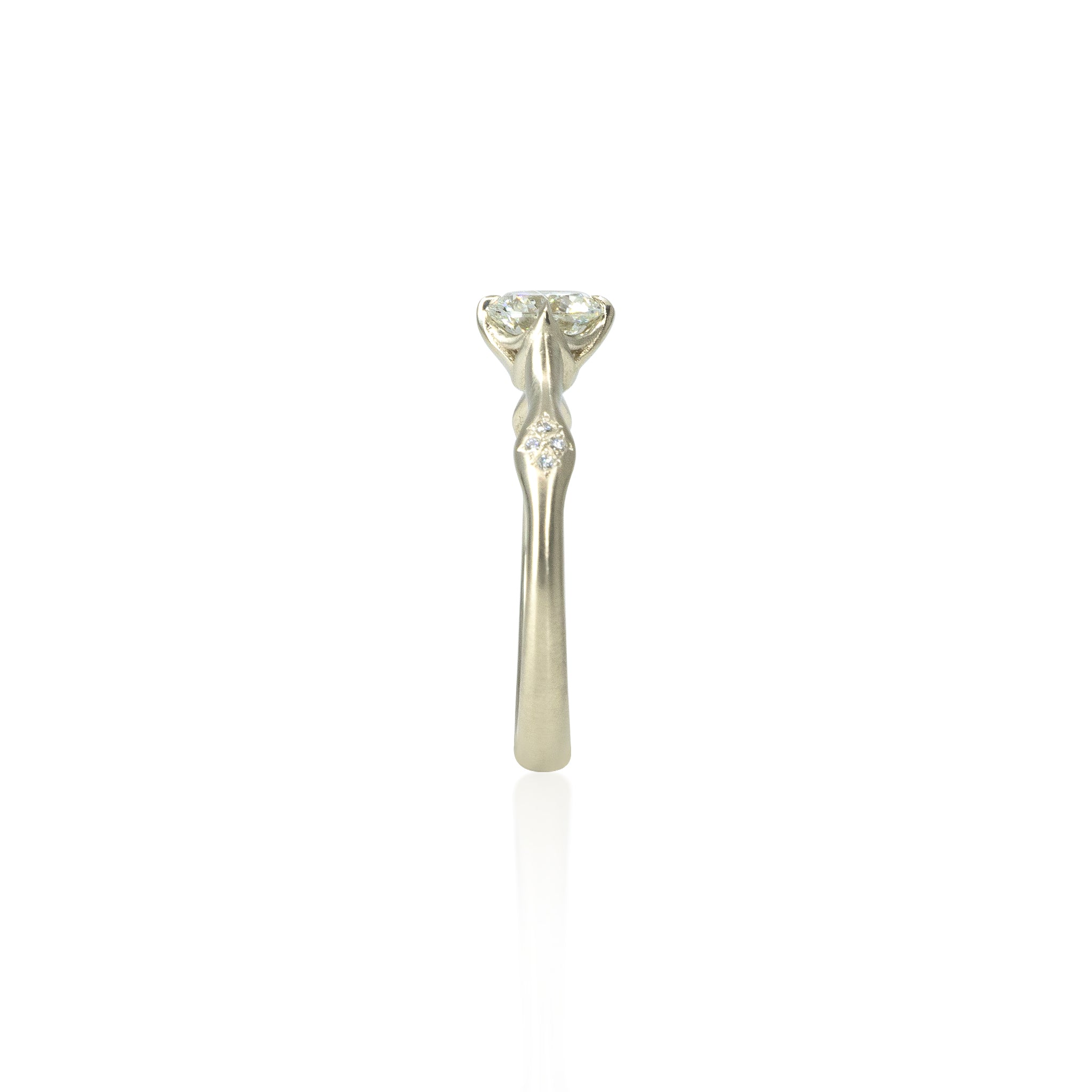 White Gold Round Rosebud Ring