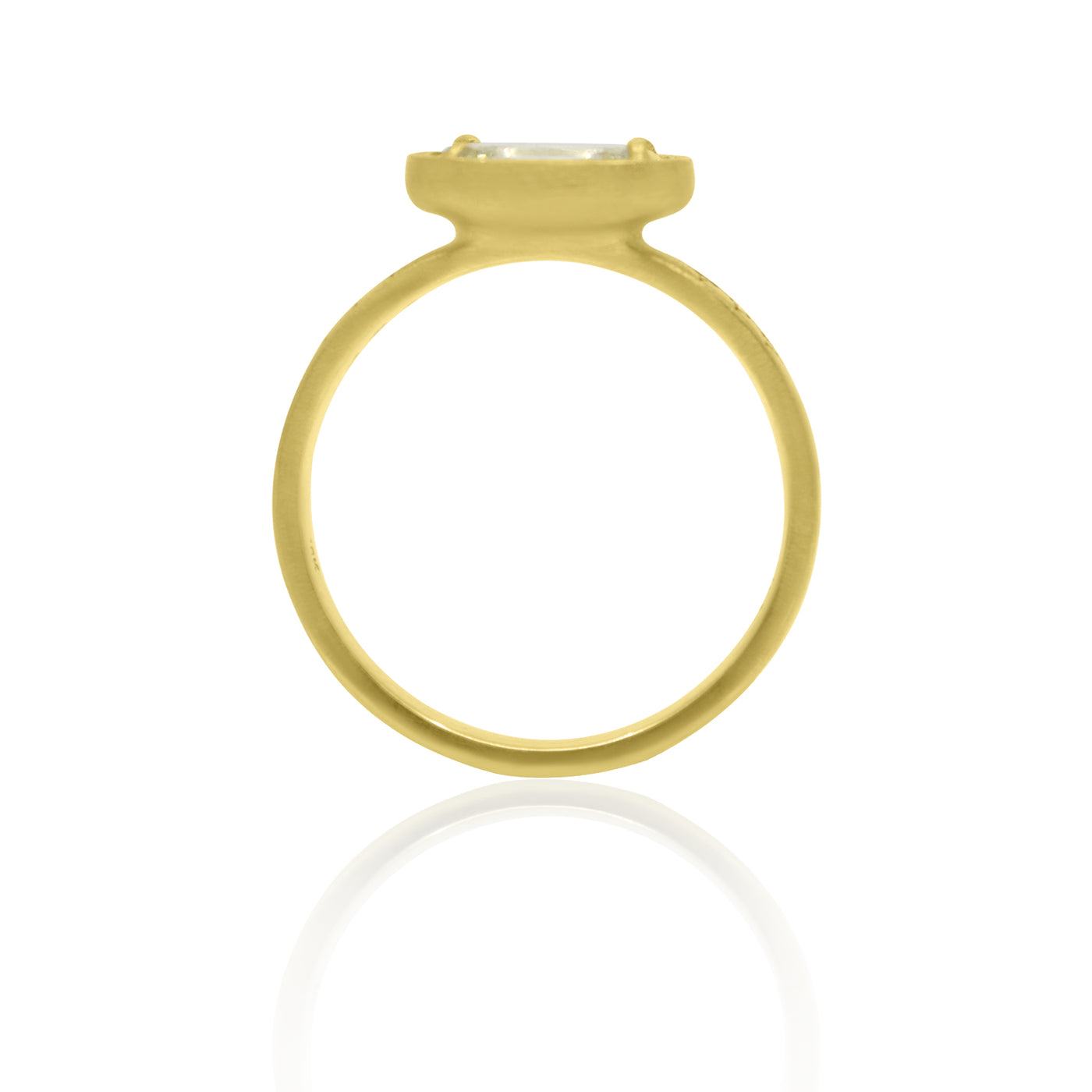 Oval Prong Ring with Engraving