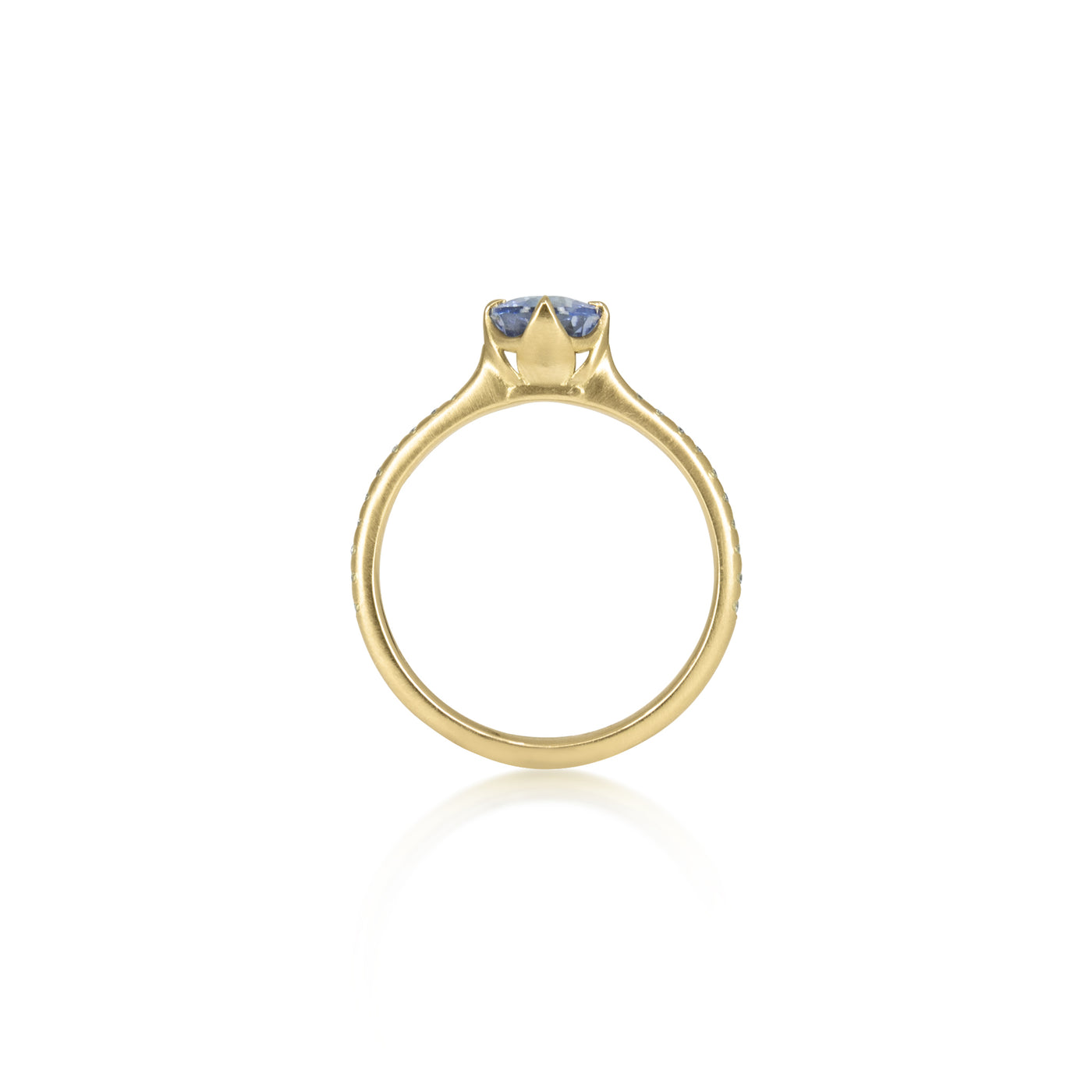 Oval Sapphire Rosehip Ring